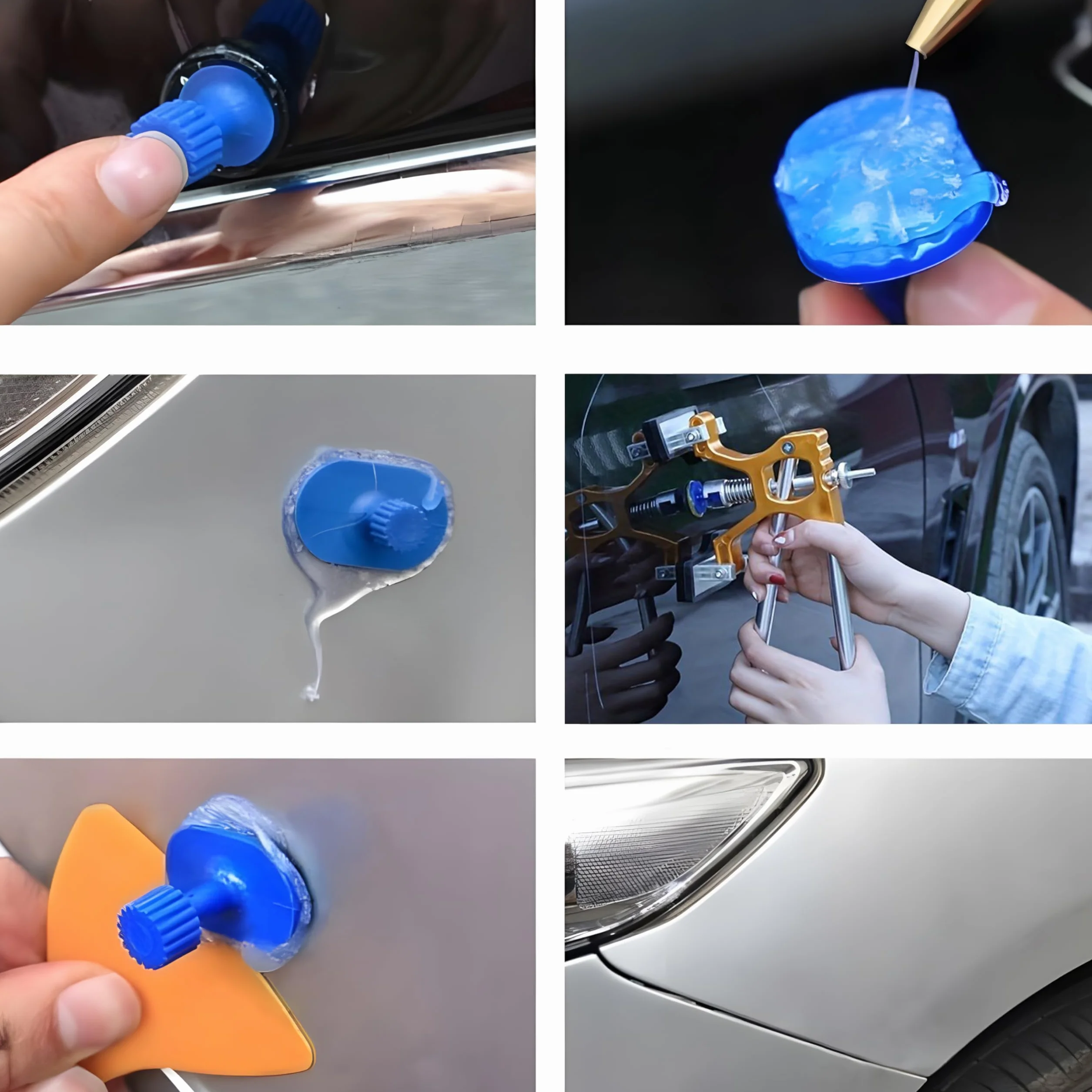 Retoo Kit Riparazione Ammaccature Auto 42 Pezzi Martello Scorrevole Rimuovere Danni Senza Vernice