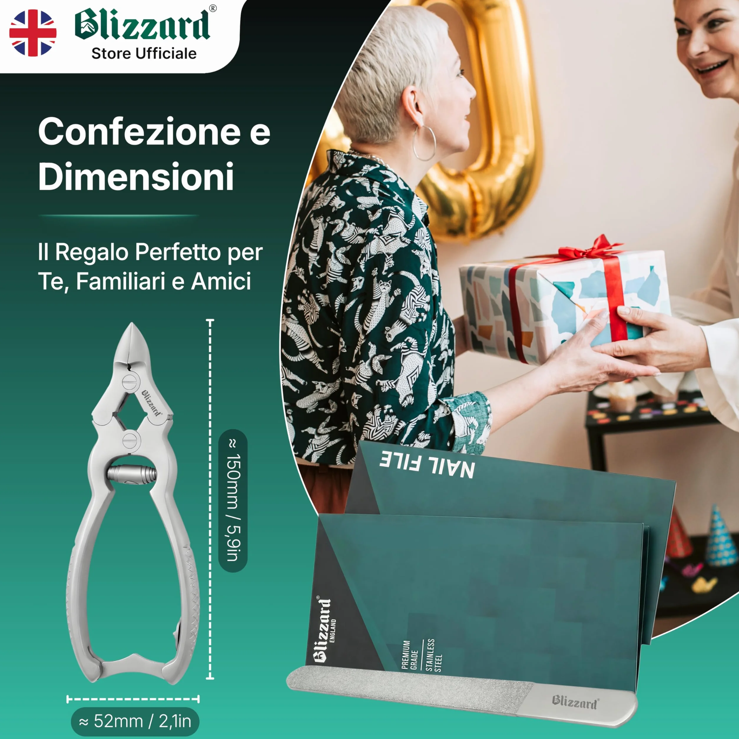 Blizzard Tronchese Unghie Piedi Professionale in Acciaio Inox 15cm Molla a Barilotto