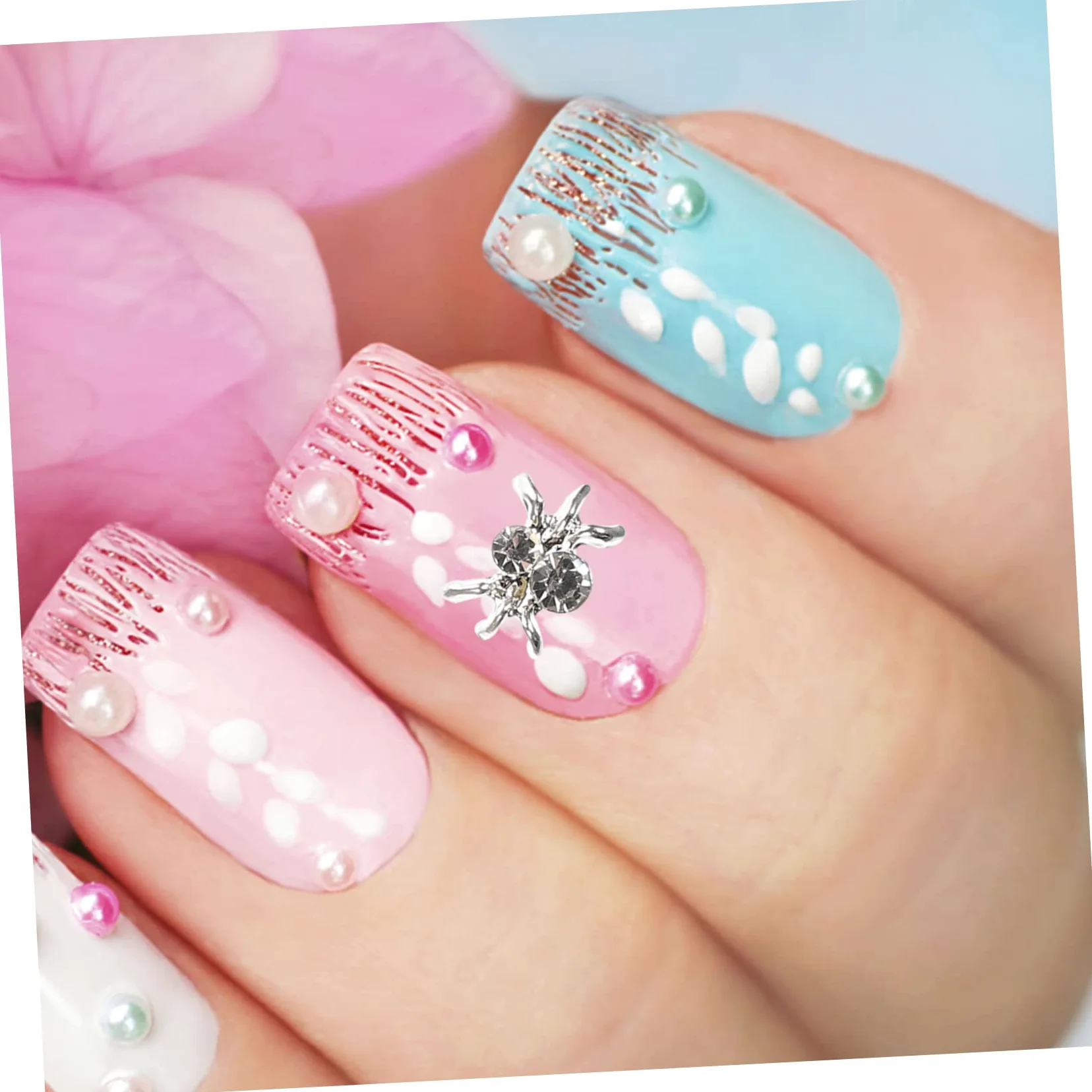 5 Set Gioielli Con Diamanti Per Unghie Fascino Delle Unghie Buio Metallico Decorazioni Unghie Fake Nails Ciondoli Per Unghie Di Ragno Ciondoli Per Unghie 3d Metallo 30 Pezzi*5