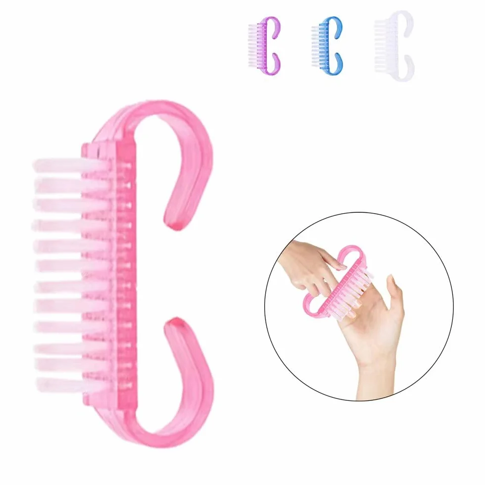 Spazzola Per Unghie 4 Pcs Mini Spazzole per Pulizia Unghie Plastica Viola Rosa Blu Trasparente