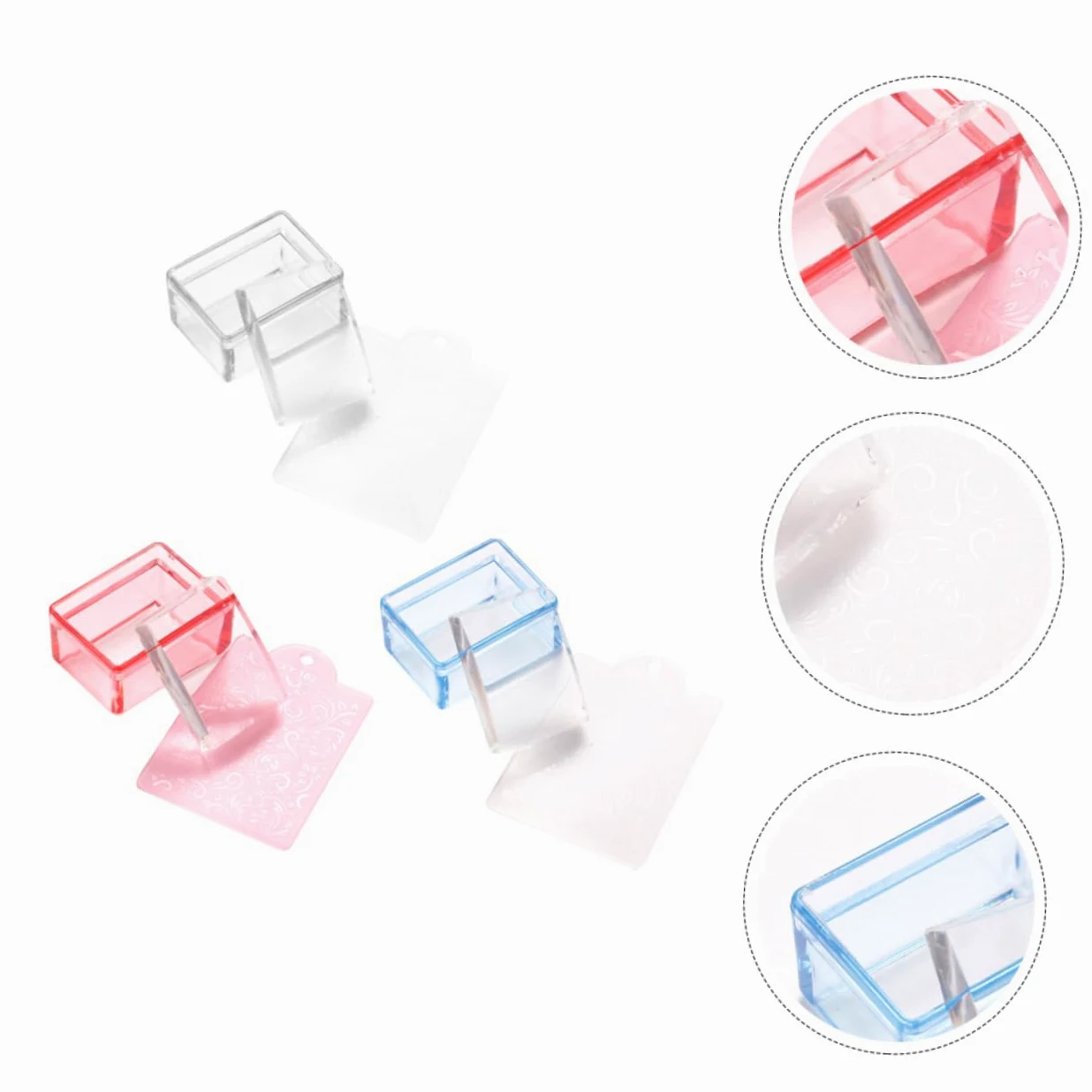FRCOLOR 4 Set Di Timbri Per Manicure Sigilli Per Unghie Set Di Strumenti Per Il Trasferimento Per Creazioni Di Nail Art A Casa 3 Pezzi * 4