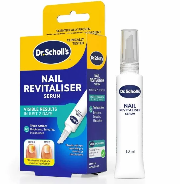 Dr. Scholl's Rivitalizzatore unghie da 10 ml, risultati visibili in soli 2 giorni: schiarente, levigante, idratante, migliora l'aspetto delle unghie e delle unghie dei piedi danneggiate dal fungo