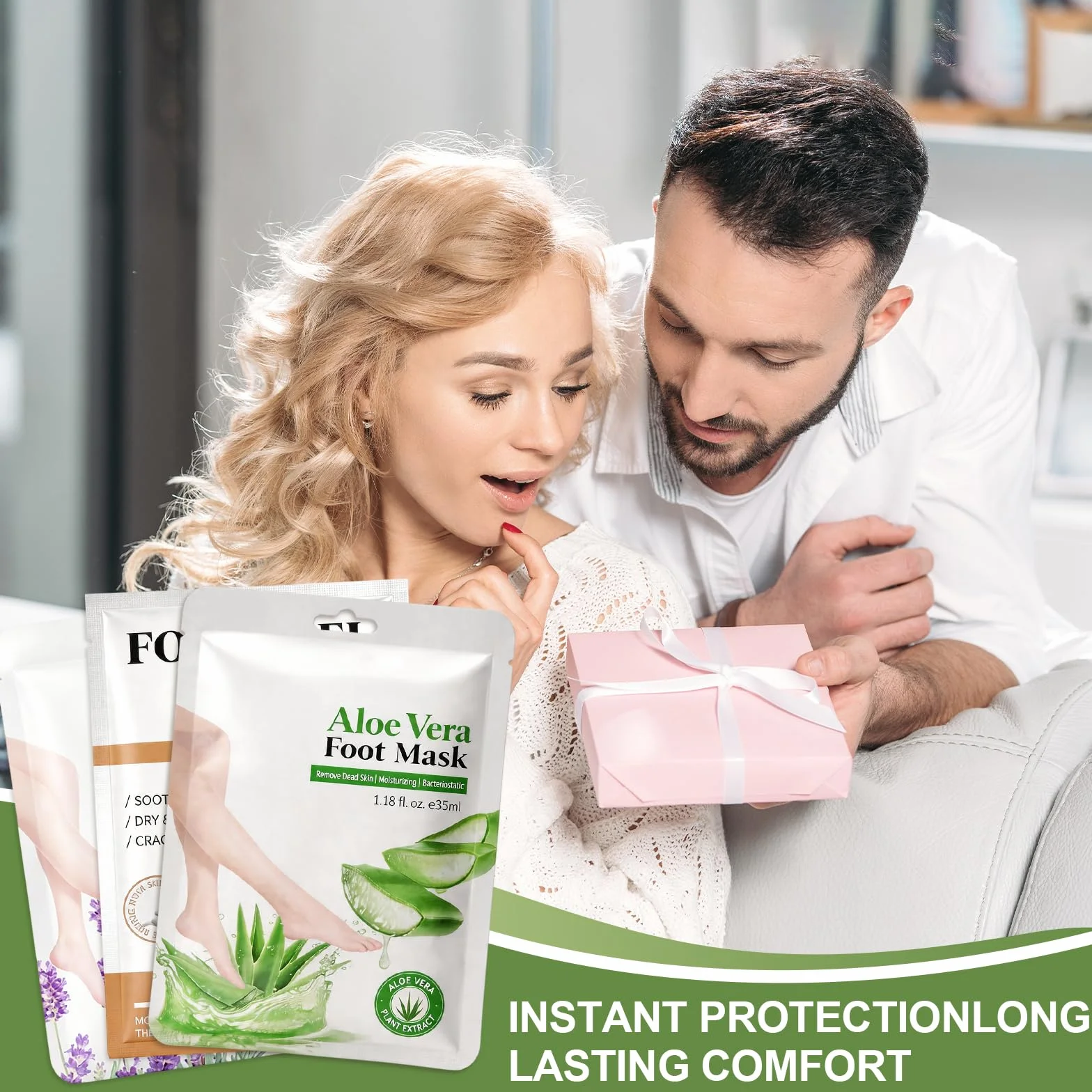 3 Paia Maschera Piedi Esfoliante, Maschera Per Efficace Cura Dei Piedi, Foot Peel Mask Esfoliante E Idratante, Rimuovere Pelle Morta, Desquamazione Di Calli(Aloe Vera + Lavanda + Cocco)