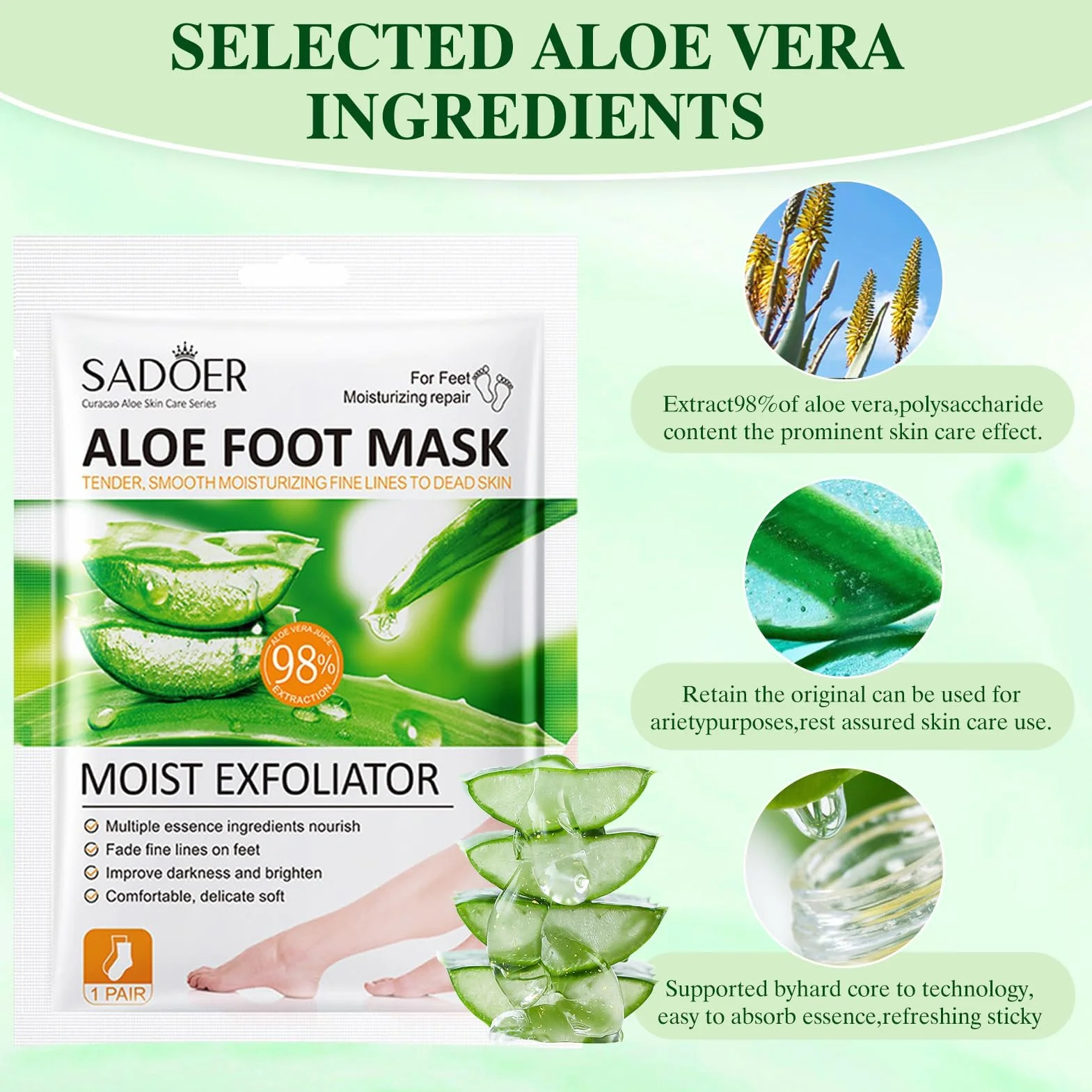 6 paia Maschera Esfoliante Piedi,Peeling Piedi,Idratante,Secchi e Screpolati,con Kit Pedicure per Uomo e Donna,Aloe Vera