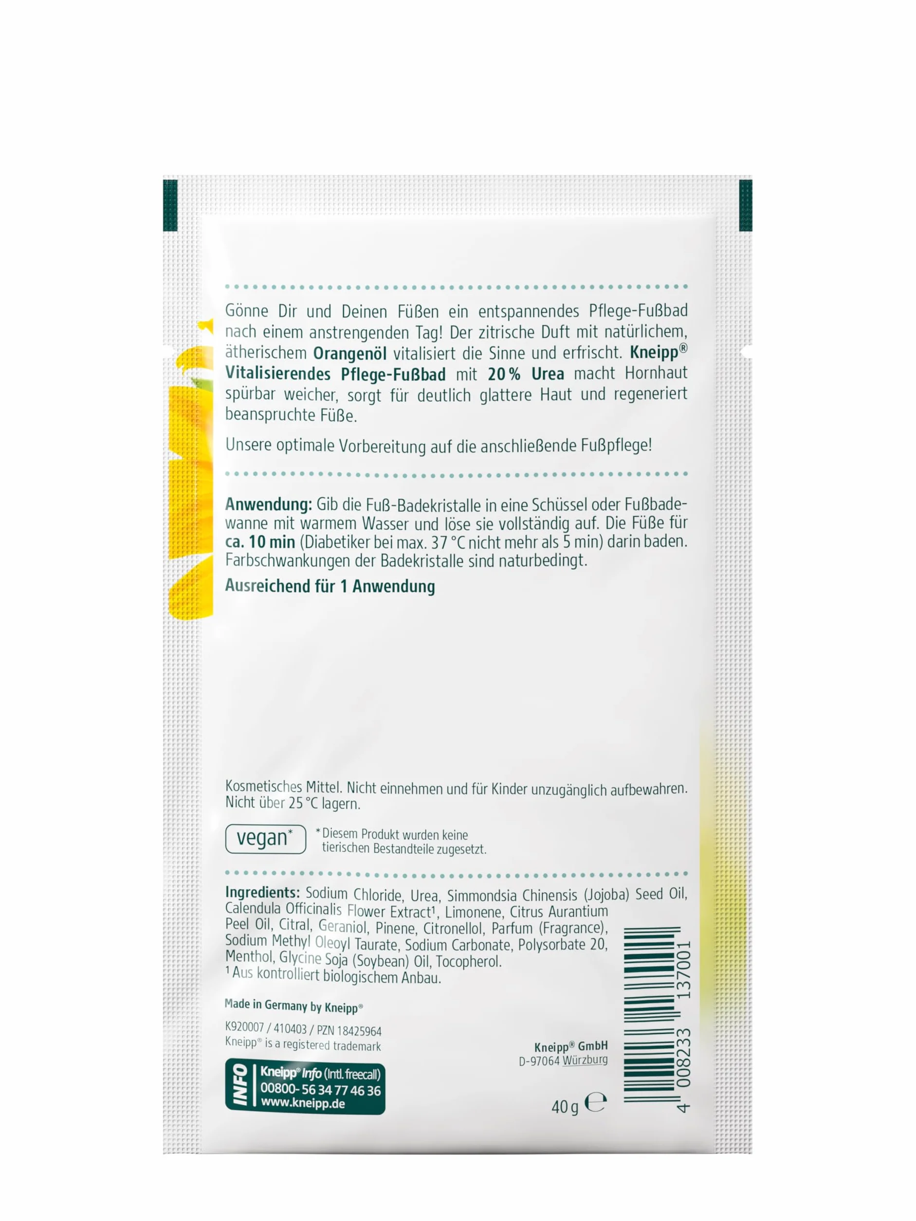 Kneipp Cristalli per pediluvio, pacco da 1 x 40g