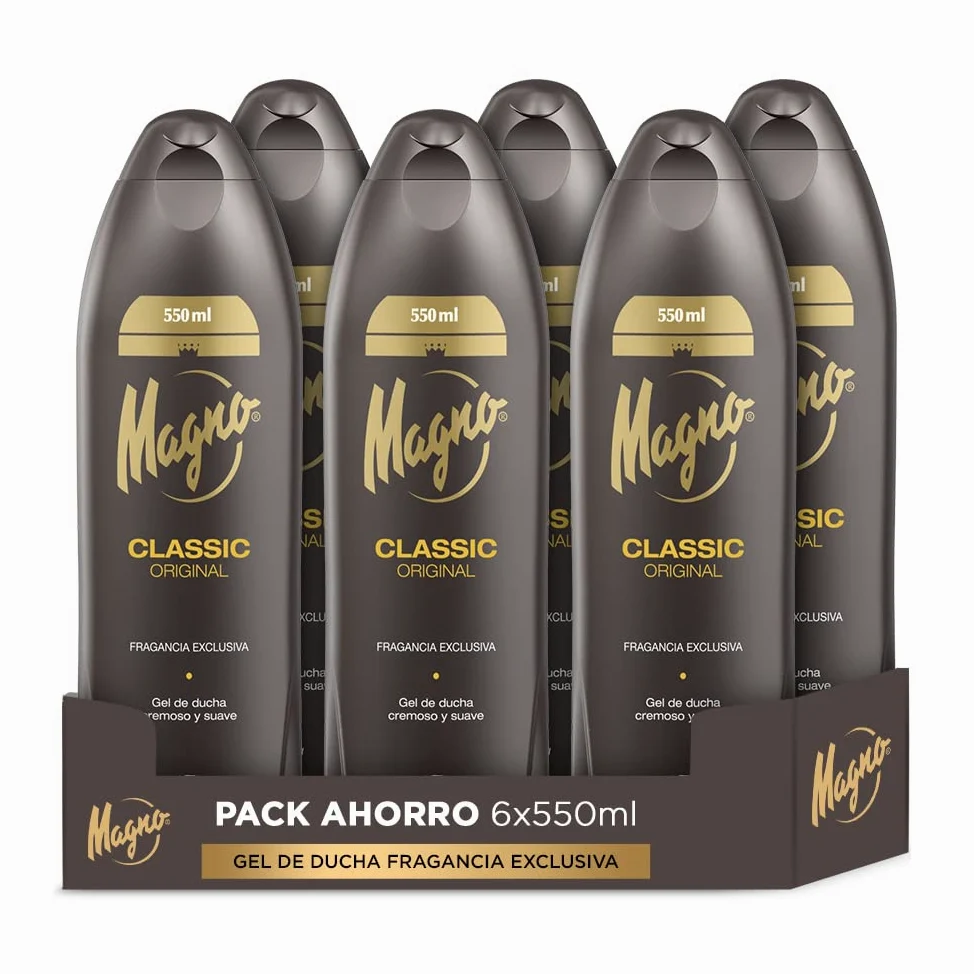 Magno - Gel doccia Classic - confezione da 6 da 550 ml (3.300 ml) - Cremoso e piacevole - La sua fragranza non ti lascerà indifferente