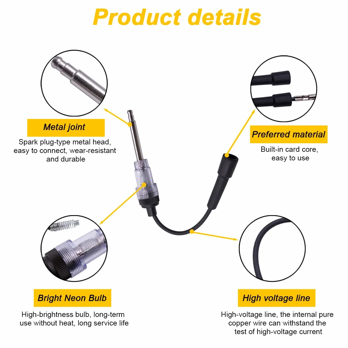 Tester di Accensione a Scintilla Universale per Candele Autoveicoli e Motori