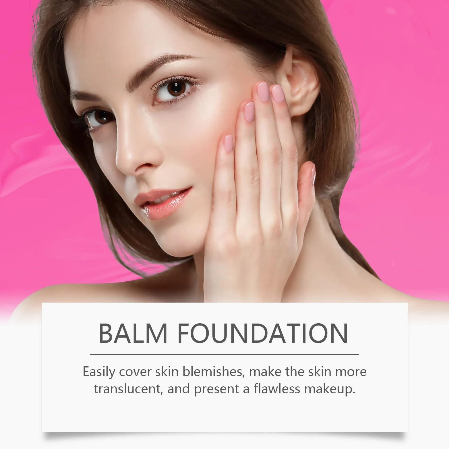 Peptide Balm Foundation, fondotinta per pelli mature, copertura media, anti-invecchiamento, idratante, consistenza liscia, illumina l'incarnato (#1 #2 #3 #4)