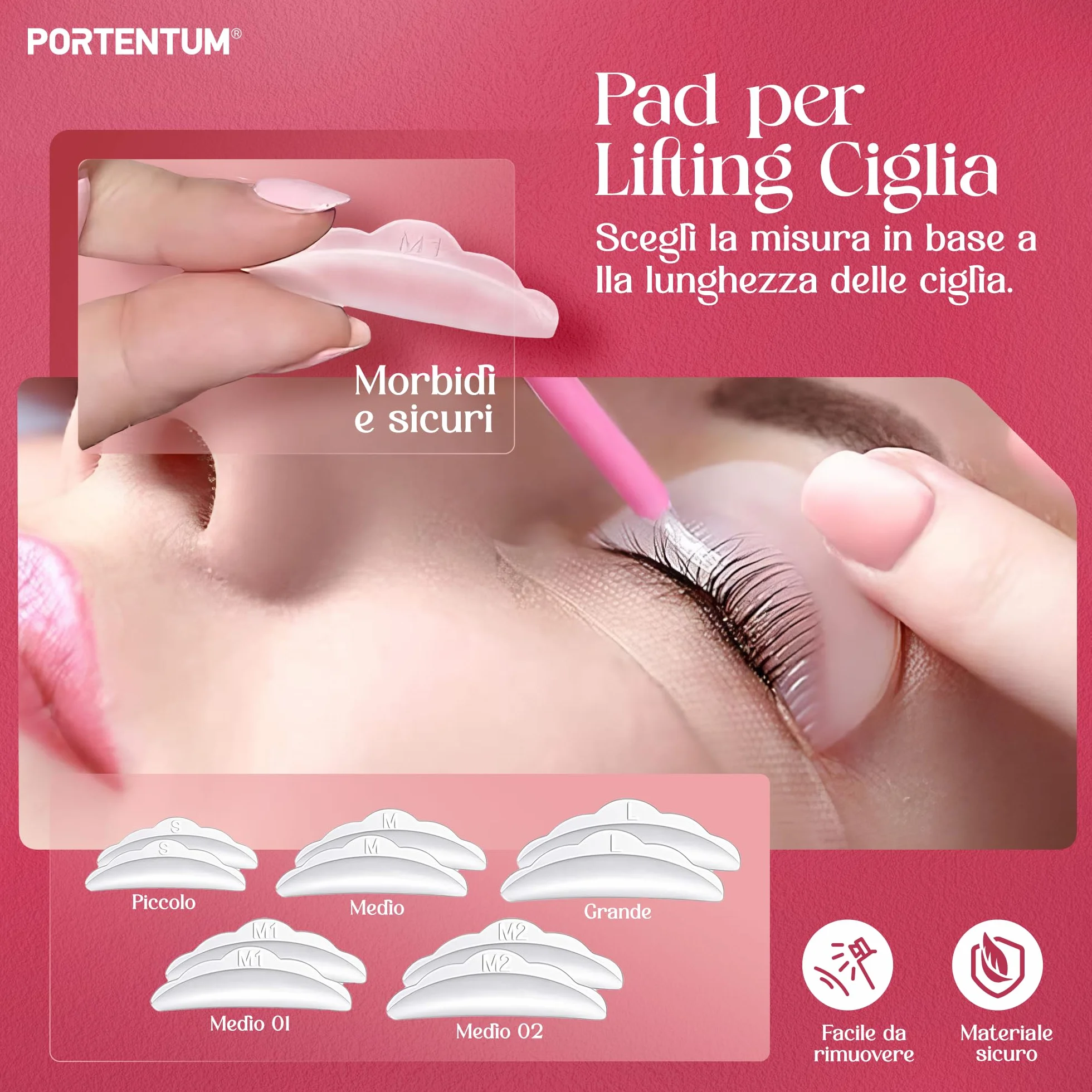 PORTENTUM Kit Laminazione Ciglia Professionale Semipermanente per Ciglia Arricciate