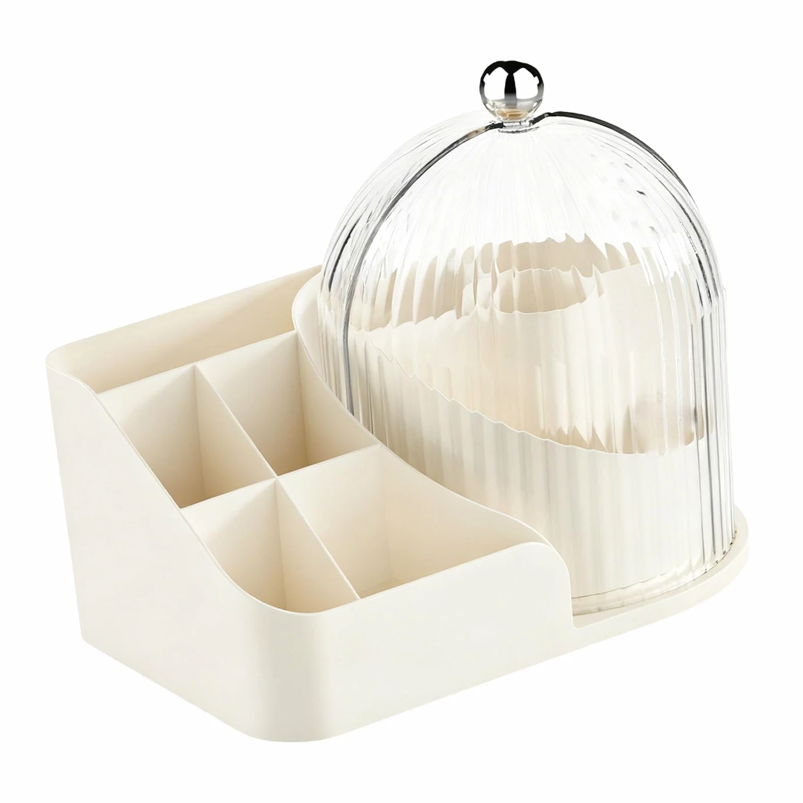 Porta pennelli per trucco con coperchio, Porta pennelli girevole a 360 gradi Organizzatore da scrivania Scatola portaoggetti da tavolo Conservazione per la cura della pelle