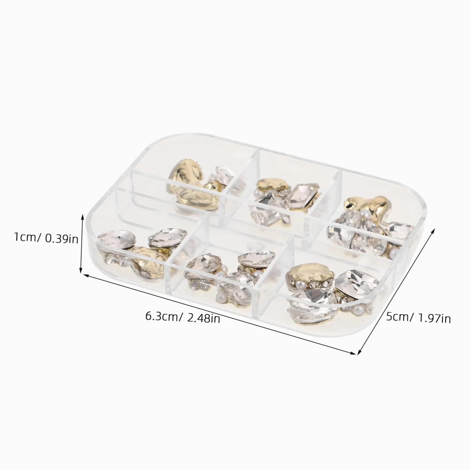 144 Pezzi Nail Glass Rhinestones Kit Trasparenti Flatback Charms per Creazioni Gioielli e Decorazioni Nail Art DIY