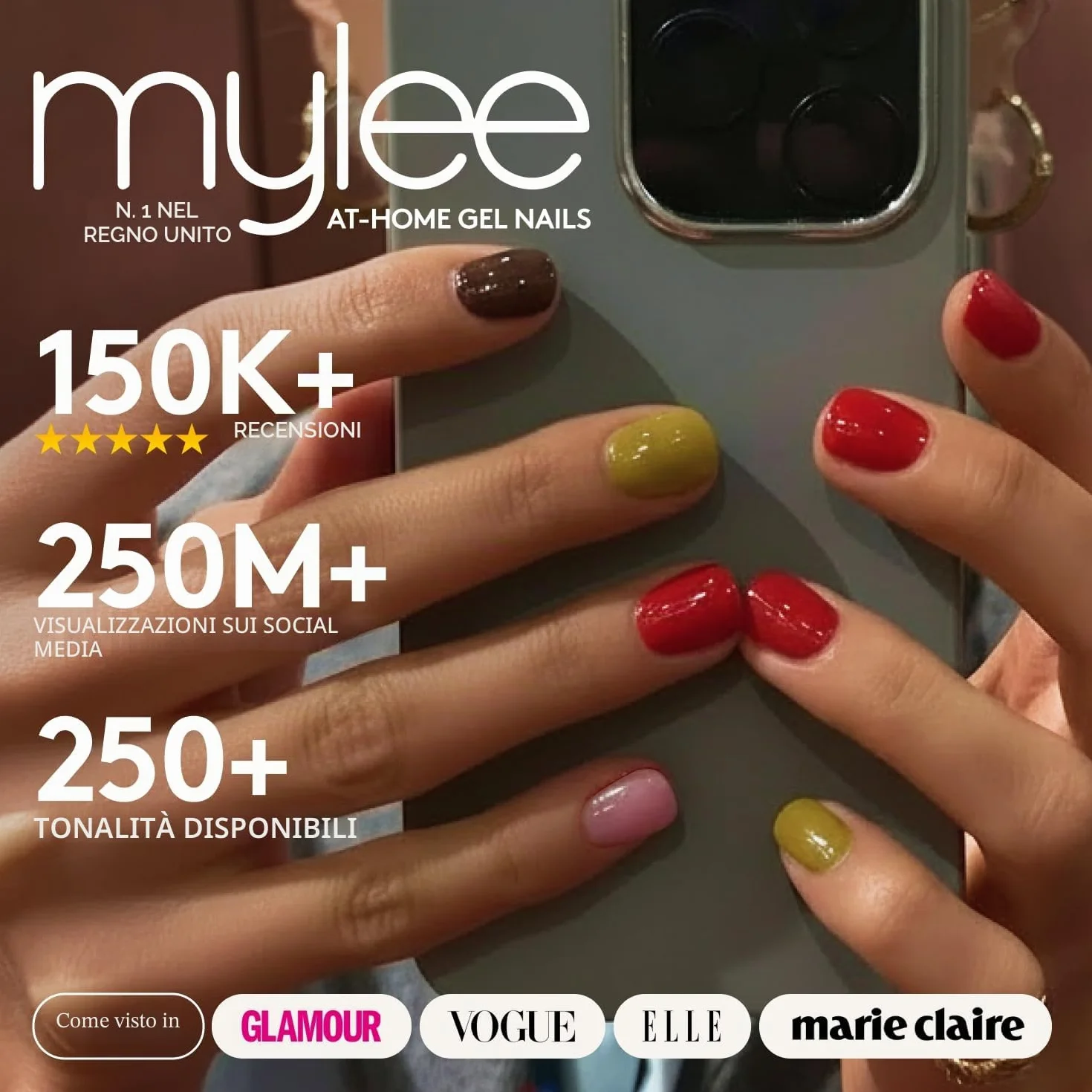 Mylee Smalto Gel Semipermanente 8ml Californian Love UV LED Nail Art Manicure Pedicure Lunga Durata Vegan Cruelty Free