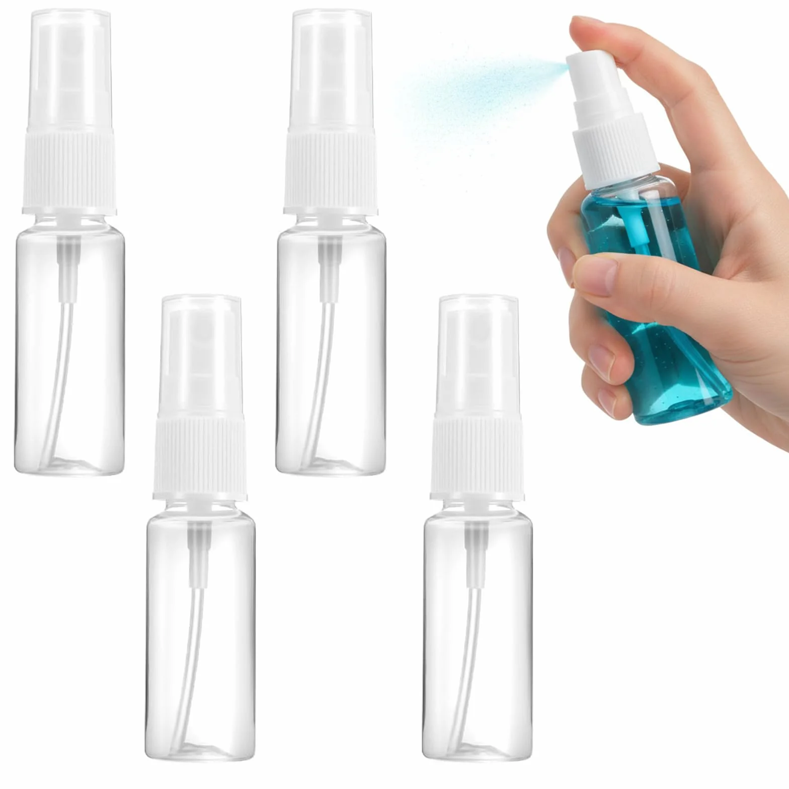4 Pezzi Flaconi Spray, 100ml Bottiglia Spray, Riutilizzabile Tomizzatore Bottiglia di Profumo in Plastica, Trasparente Flacone Spray,Mini Flaconi Spray Vuoti, per Liquido Viaggio Cosmetico