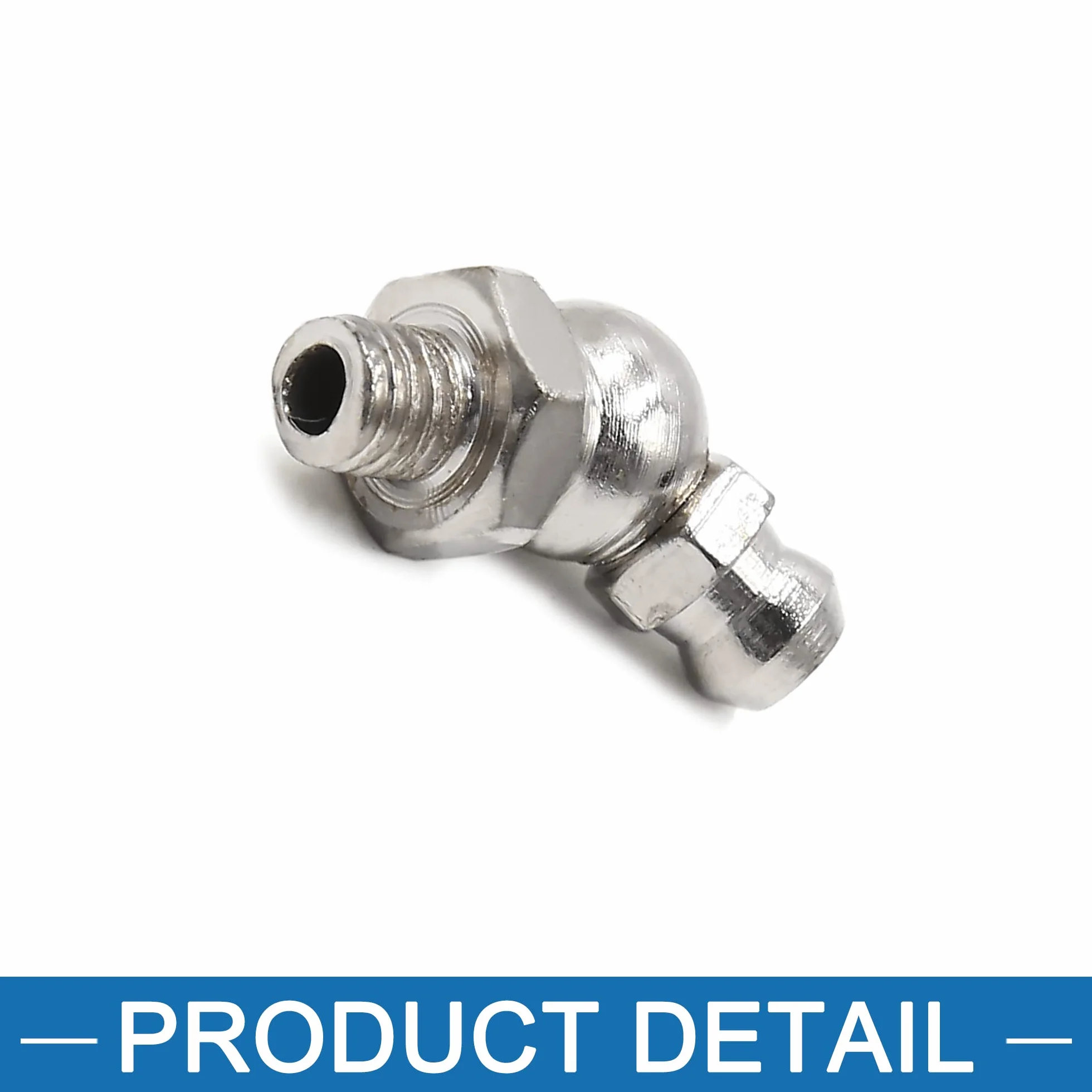 Grasso Nipplo Raccordo M6x1 Testina Ingrassatore Nichel Placcato 45 Gradi Angolo Set 24