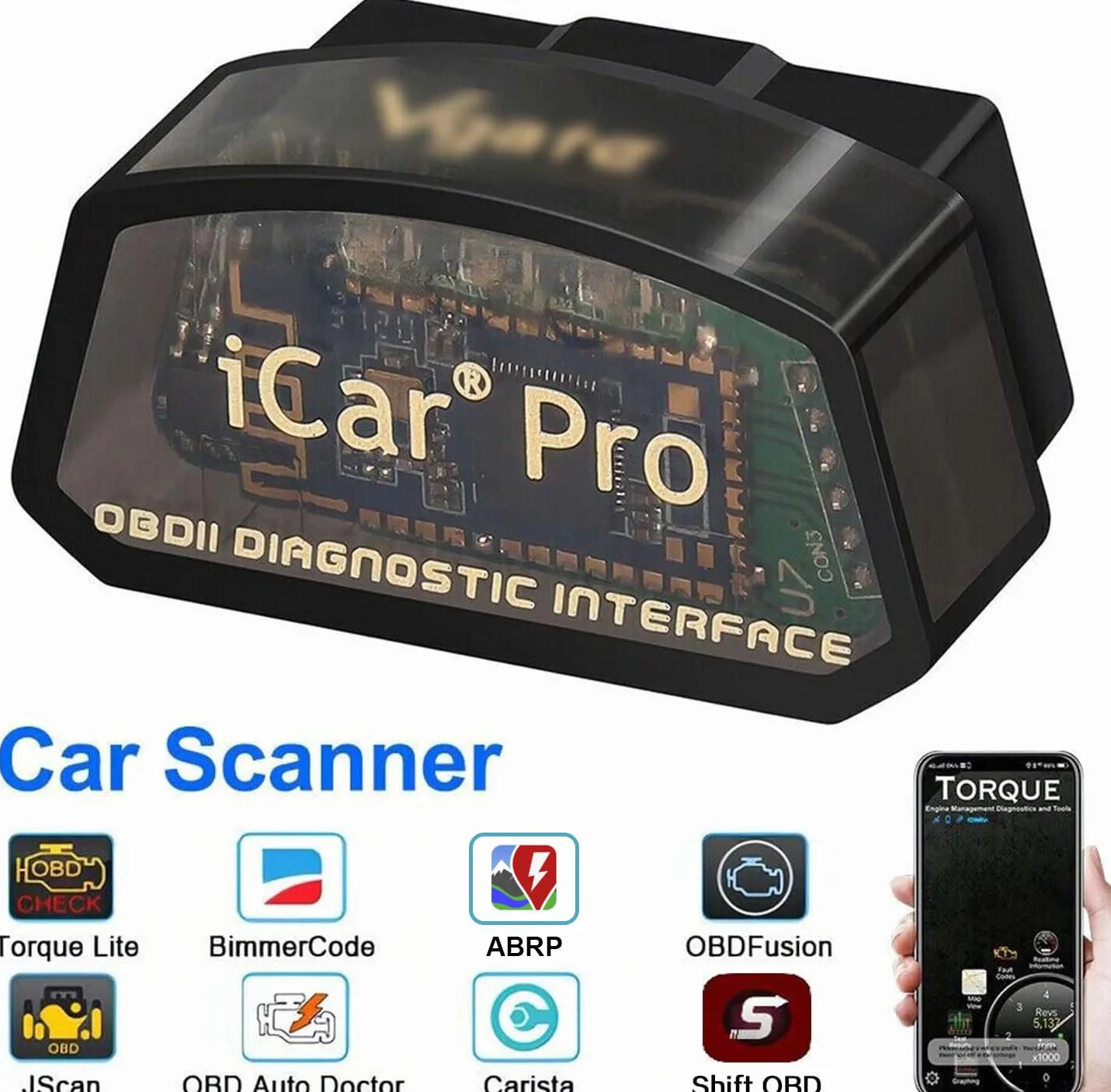 Vgate iCar Pro BLE OBD2 Bluetooth Scanner per iOS Android Auto Lettore di Codice Diagnostico