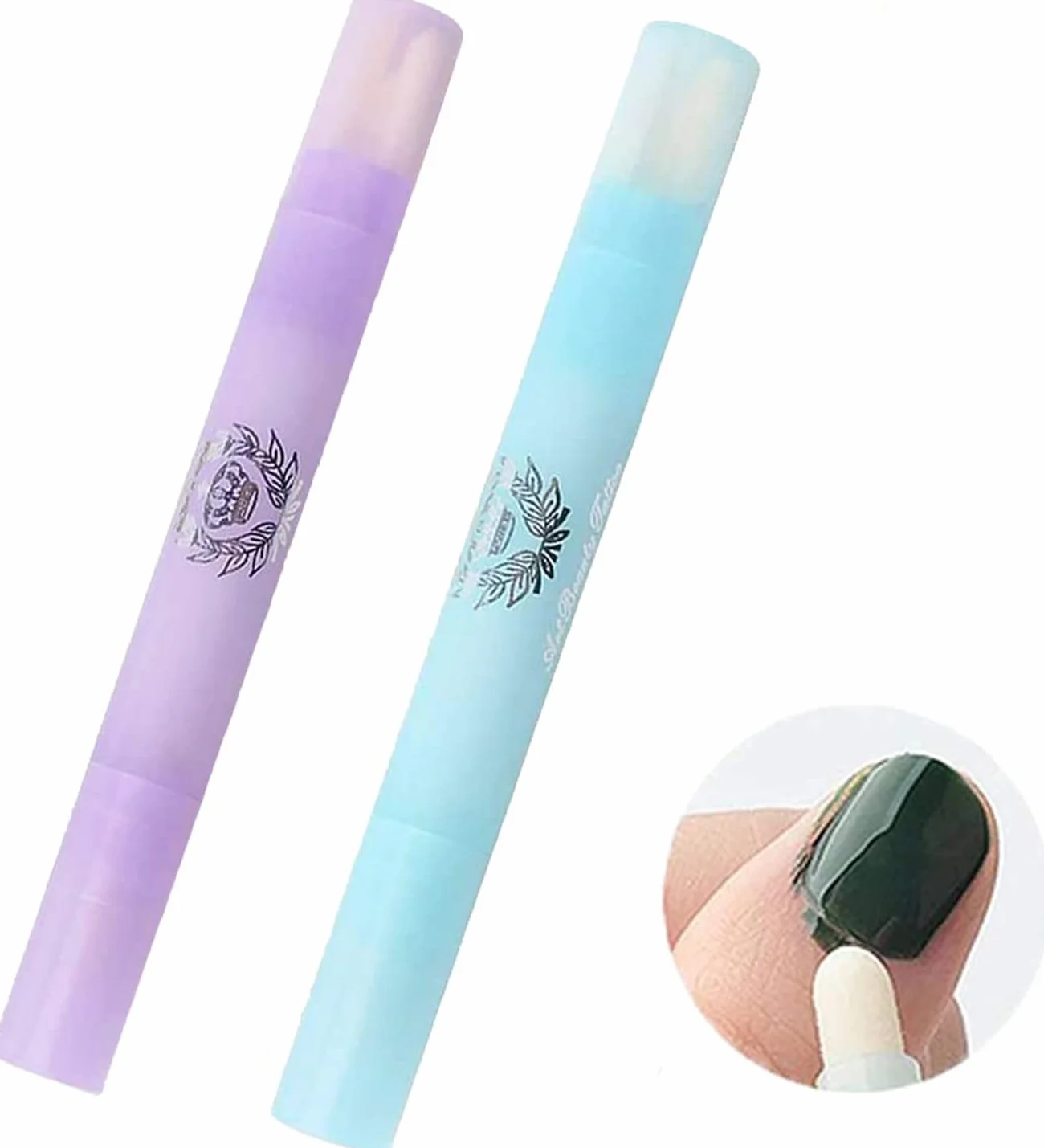 iwobi 2 Pezzi Penna Correggi Smalto,Penna per Unghie/Penna Correttore per Smalto con 3 Punte di Ricambio, Acetone