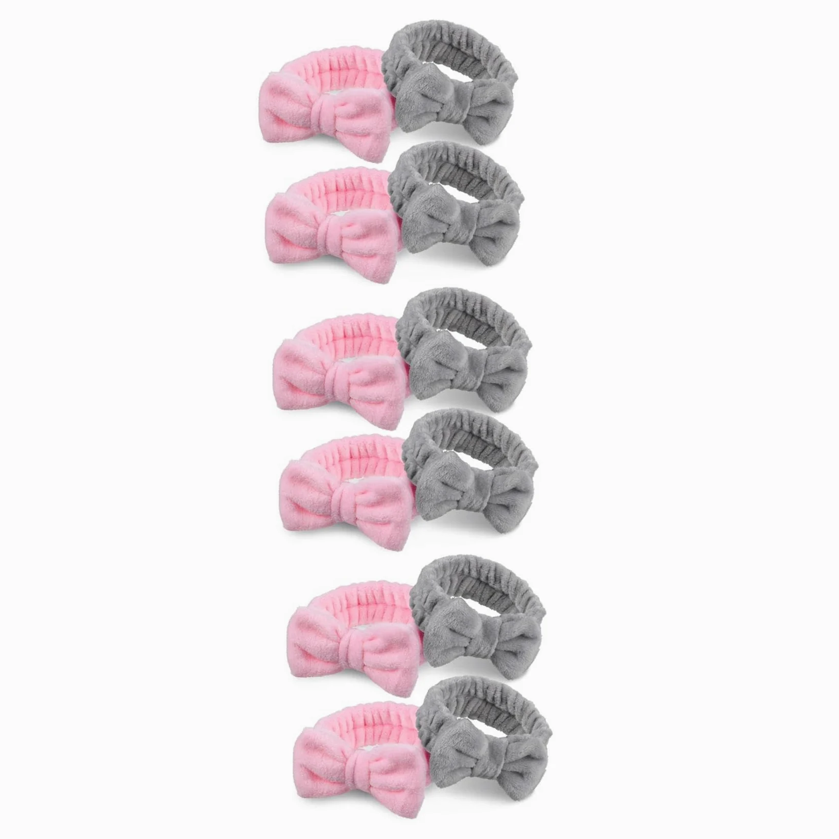 FRCOLOR 12pezzi Fasce Per Spa Headband Elastiche Per Makeup e Fasce Per Trattamenti Adatte Sport Grigie