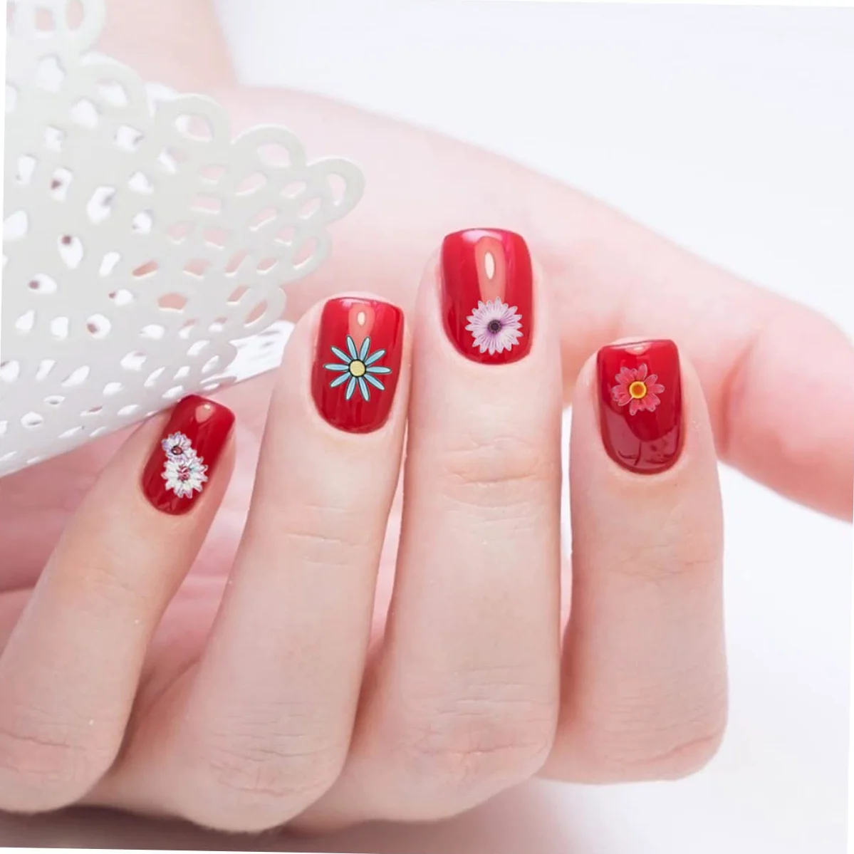 3 Set Adesivi Unghie Fiori Autoadesivi Decorazioni Nail Art Per Manicure Diy Facile Applicazione Per Principianti E Professionisti Per Quotidiana 5 Fogli*3