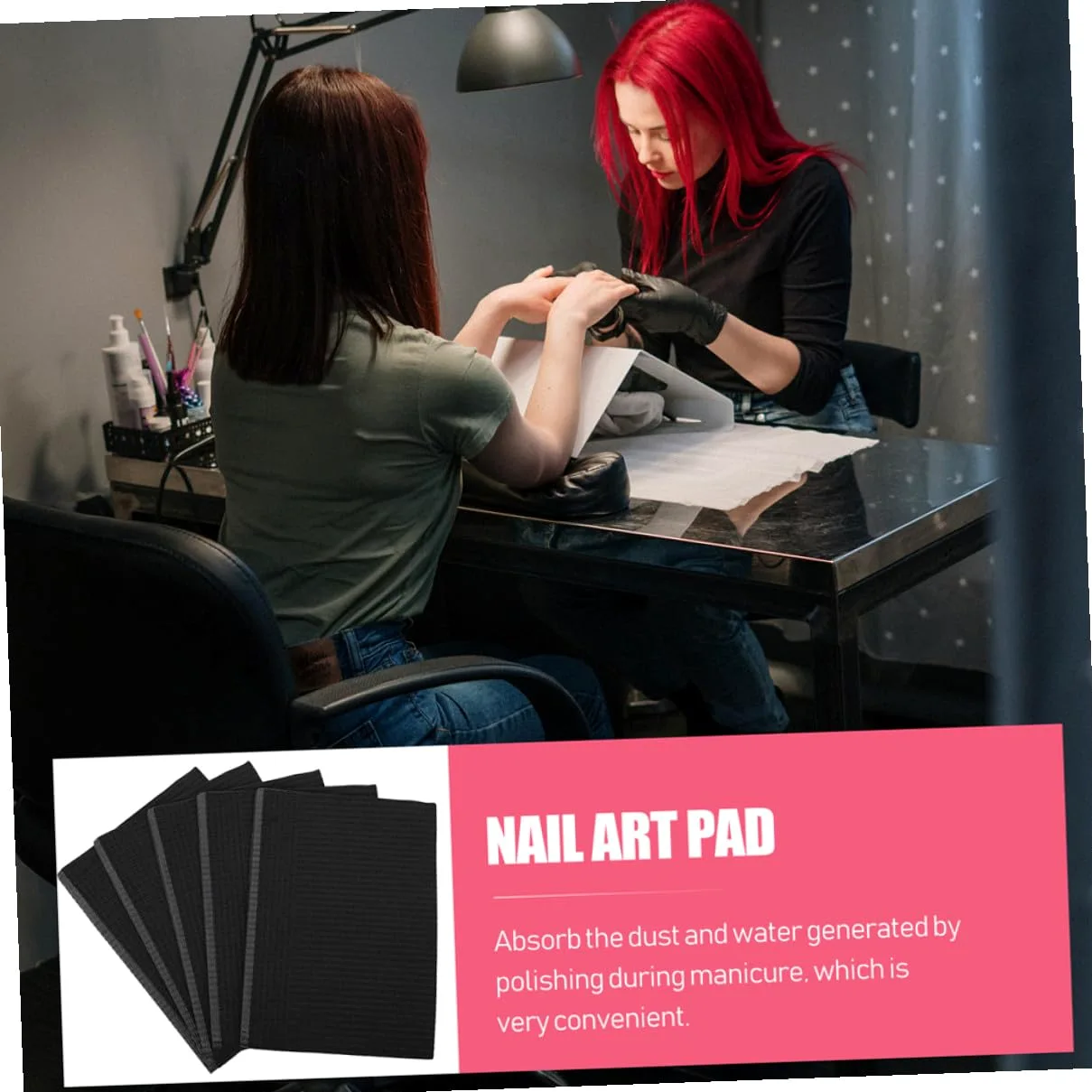 ULTECHNOVO Tovaglietta Monouso per Manicure Pratica 125 Pezzi in Carta Nera Morbida e Inodore, per Uso in Ufficio e Casa