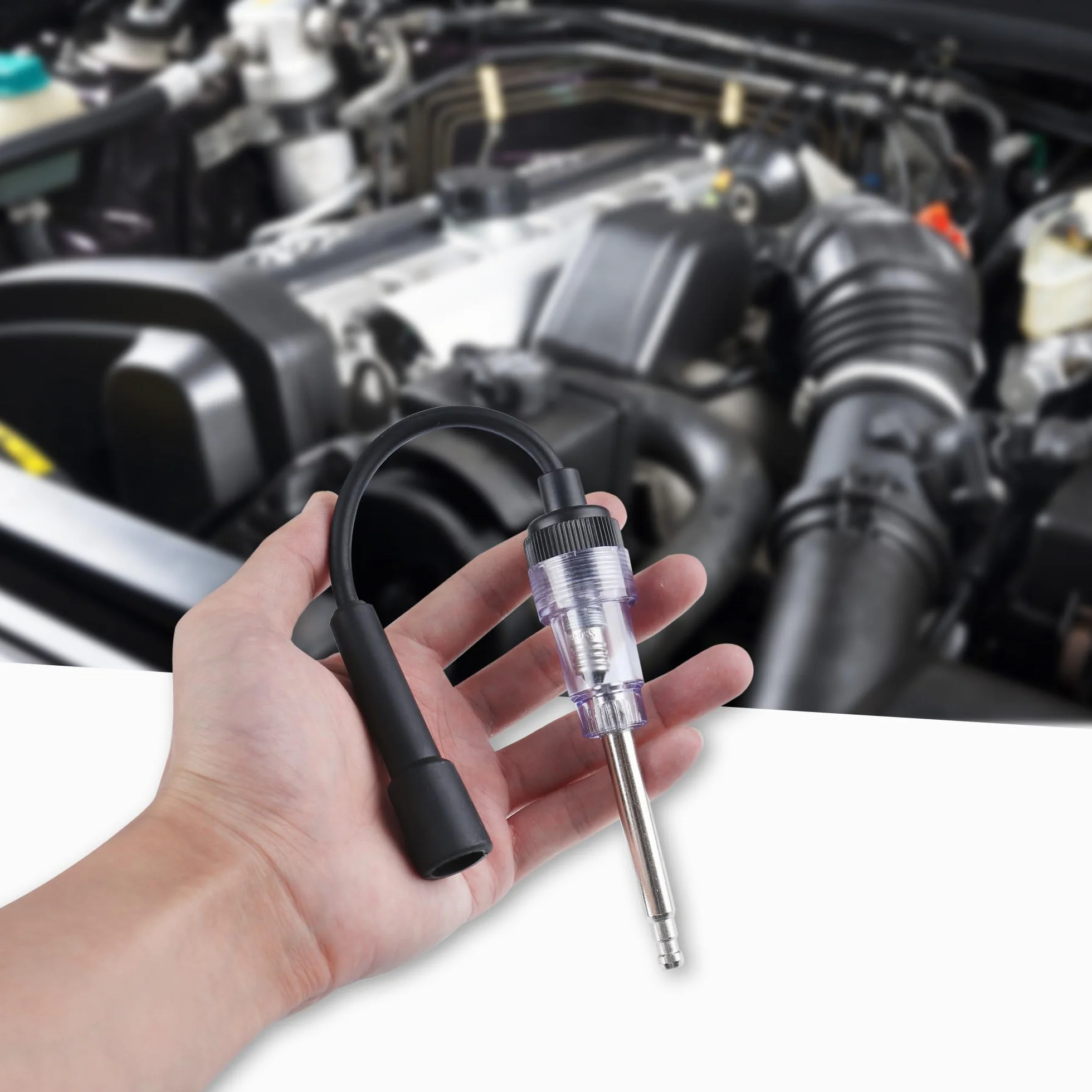 Tester per scintille di accensione universale in acciaio inox, rilevatore diagnostico armatura, per candele auto