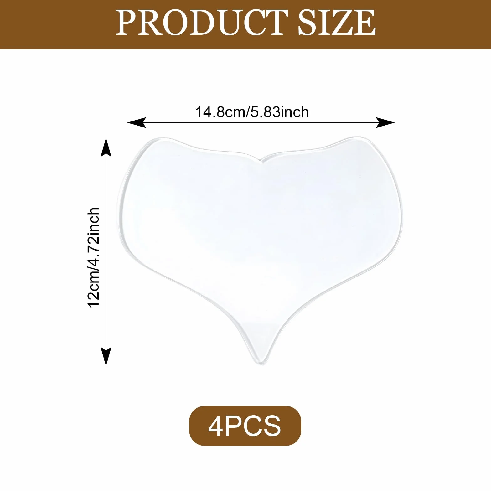 Naapesi Patch Silicone Décolleté e Collo, 4 Pezzi Cuscinetti Riutilizzabili Trasparenti a Forma di Cuore, Patch per Seno, Collo e Décolleté, Effetto Pelle Liscia Senza Crema