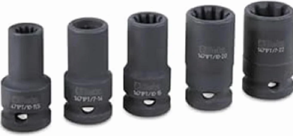 BETA - Kit Bussole a Macchina per Dadi Pinze Freno 1/2" 5 Pezzi, Set Professionale per Smontaggio Pinze Freno Auto Officina e Manutenzione, 1471PT/C5