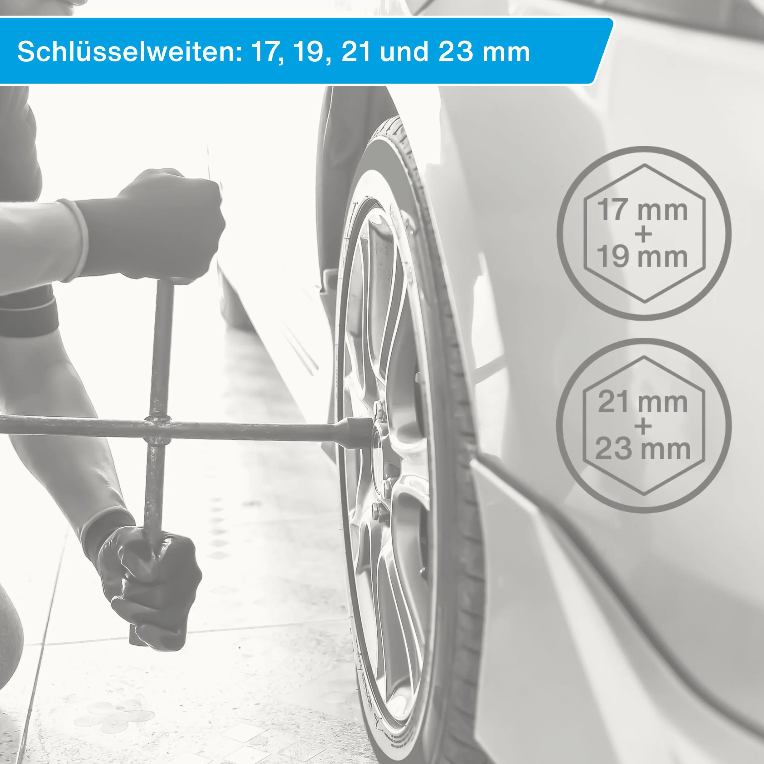 Cartrend Chiave a Croce 10870 per Pneumatici Argento