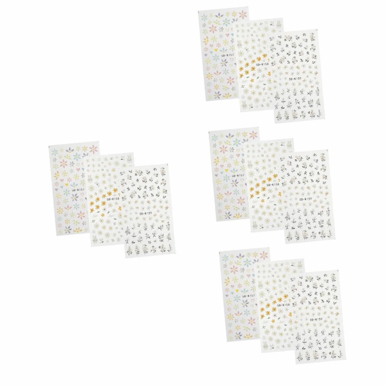 4 Set Adesivi Per Unghie Embossed Decorazioni Nail Art Facili Applicare Per Feste E Speciali Rimovibili E Resistenti Adatti Per Domestico E Salone 3 Pezzi*4