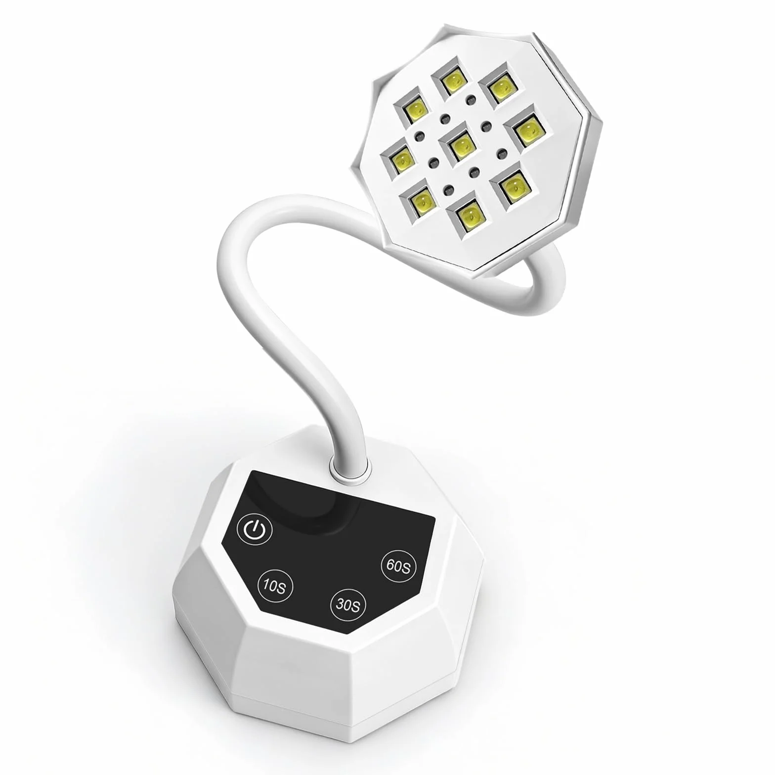 Lampada UV LED per Unghie Weiße Lotus - Sensore Intelligente 48W 365+395nm, Ricaricabile 1500mAh, Collo d'Oca Flessibile, Garanzia 365 Giorni