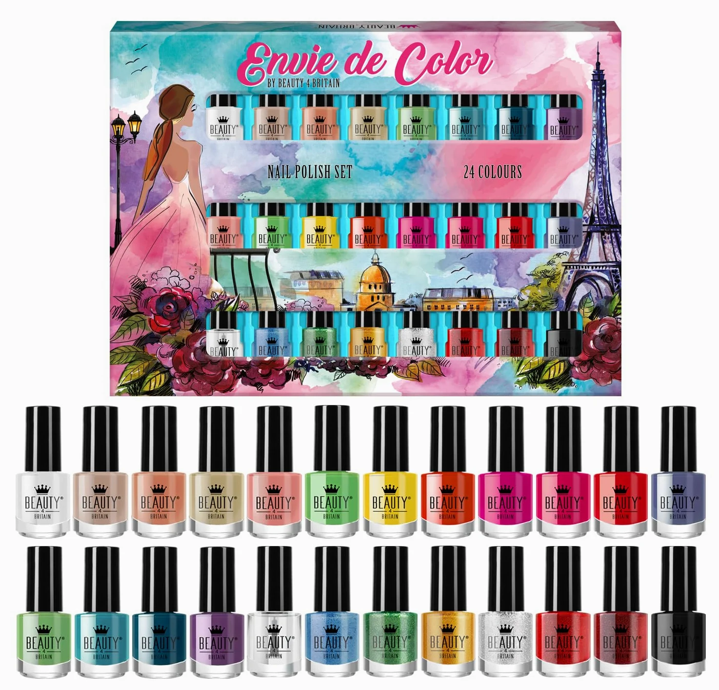 Set di 48 Smalti Per Unghie 48 Colori Diversi Moderna Bottiglia Regalo Perfetto 5ml (A+B)