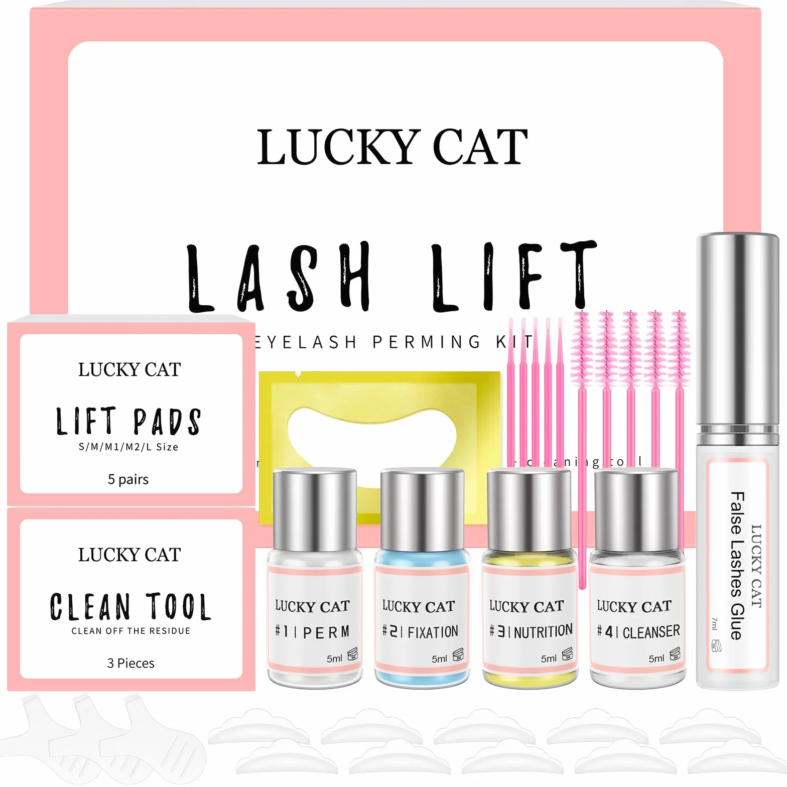 Professionale Lash Lift Kit, Permanente per Ciglia Lifting Set, 6-8 Settimane