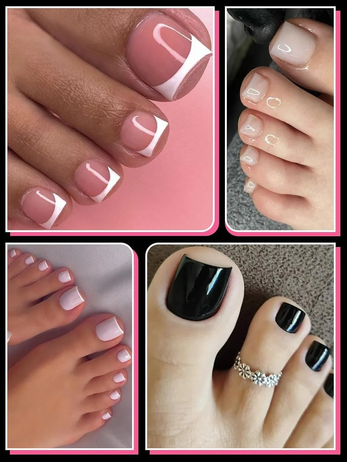 TOROKOM Unghie Finte Nail System Dual ToeNail Form 120 PCS Matte Riutilizzabili Pedi Dual Form Kit Lunghe Quadrate Acrilico Tips
