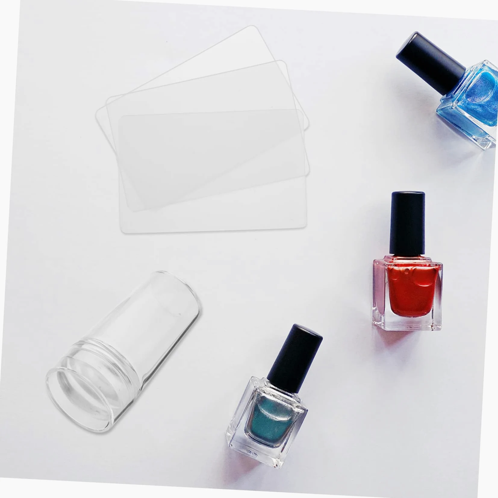 Housoutil 12sets Stampini Per Unghie Silicone Con Raschietti Strumento Per Manicure Art Timbratori e Raschietti Facile Usare e Portatile