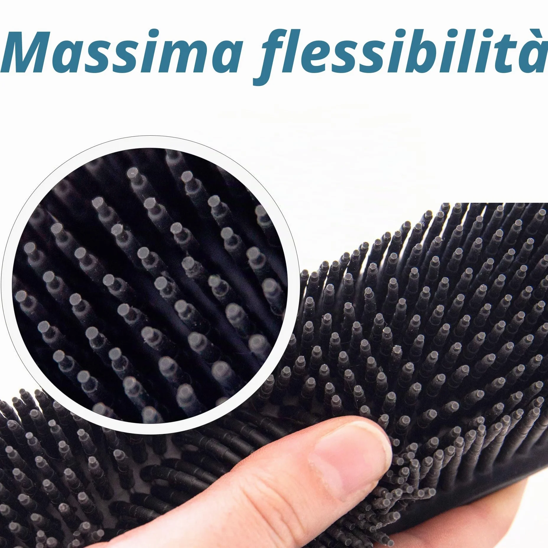 Scopa in Gomma Maya - Rosso e Nero, Ideale per Pelucchi e Peli Animali