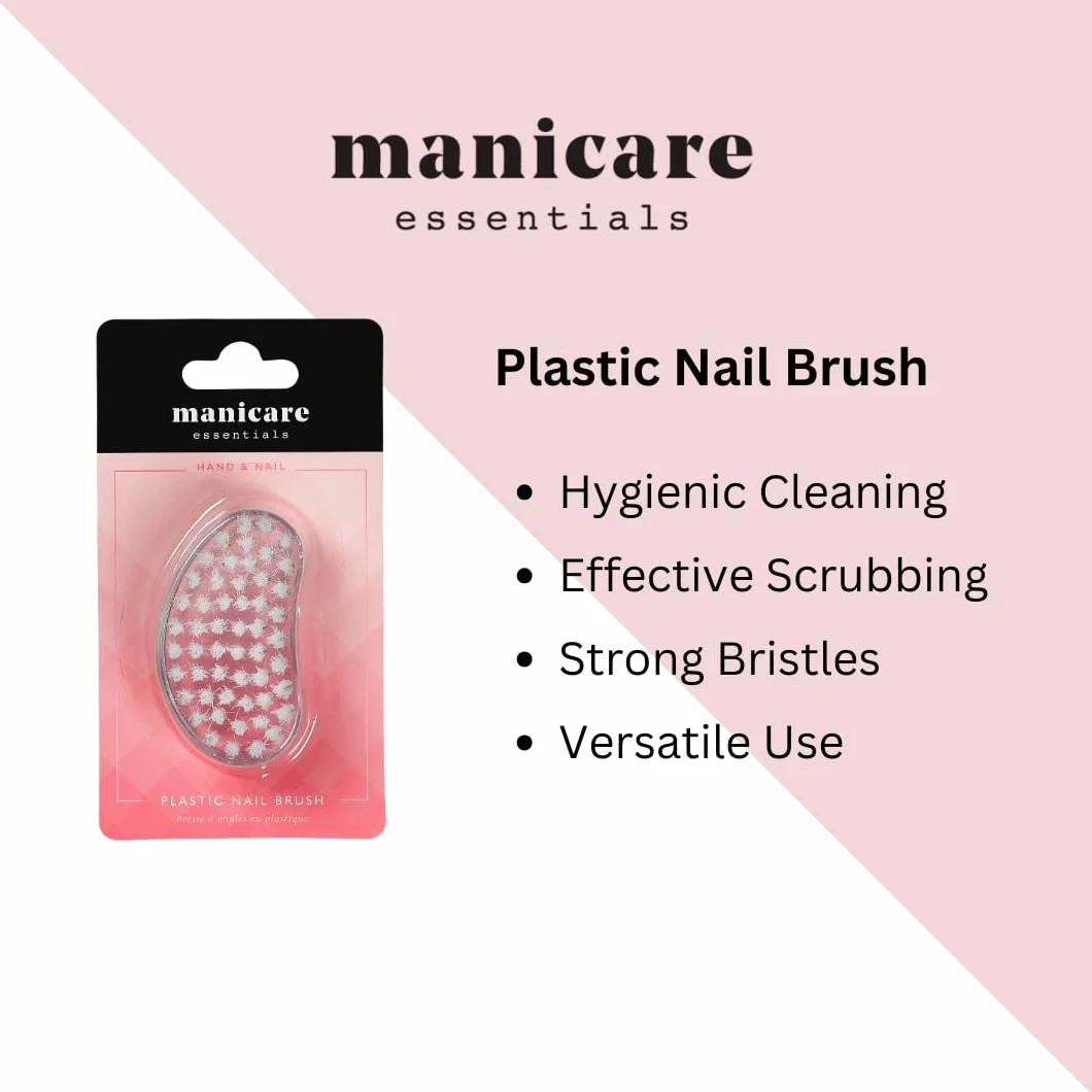 Manicare Spazzola per unghie in plastica, spazzola igienica per la pulizia delle mani e delle unghie, spazzola per pulire sotto lo sporco e il grasso, setole solide e forti, per l'uso su unghie e