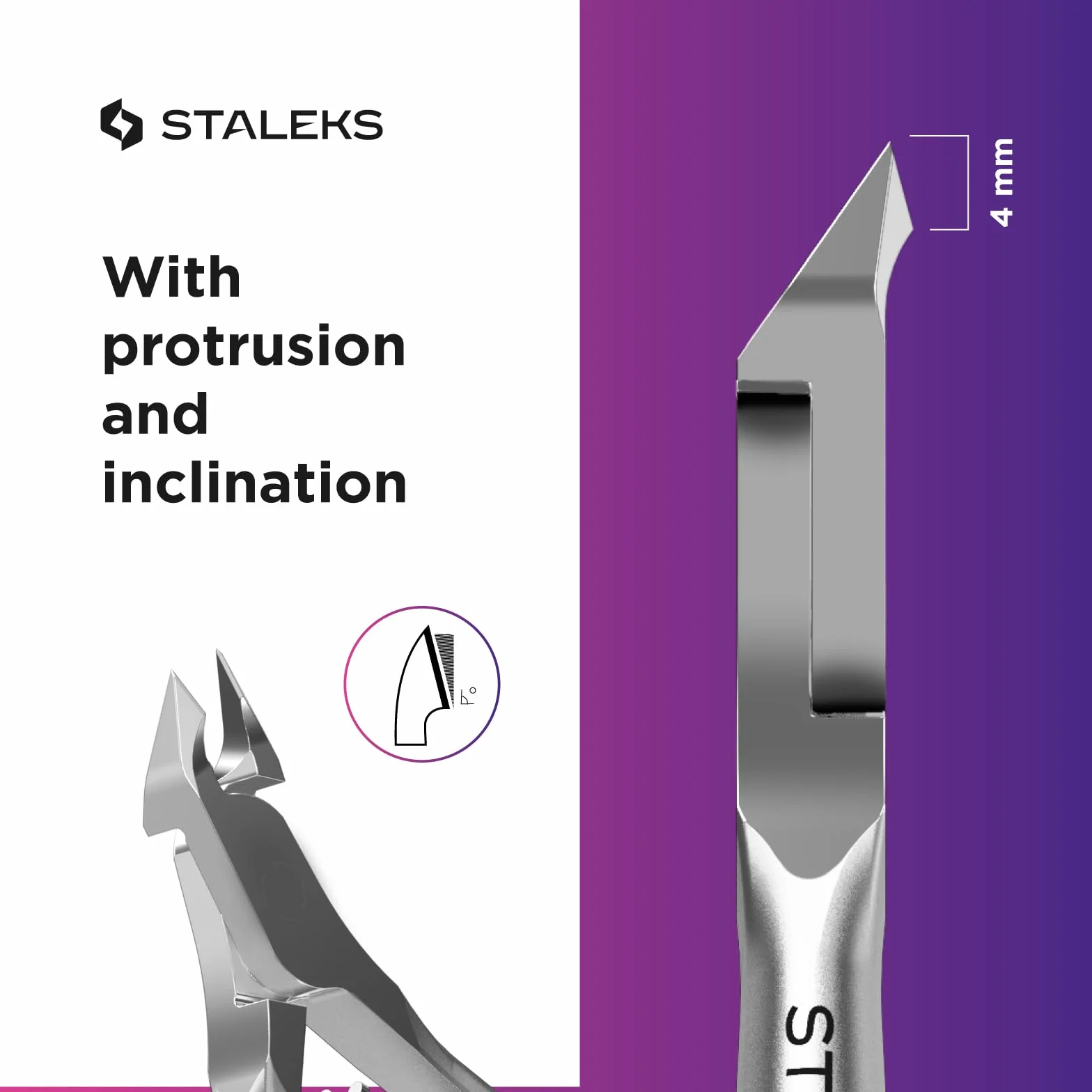 STALEKS Pro Tronchesina Professionale per Pelle Cuticole Lama 4mm Smart 31 NS-31-4