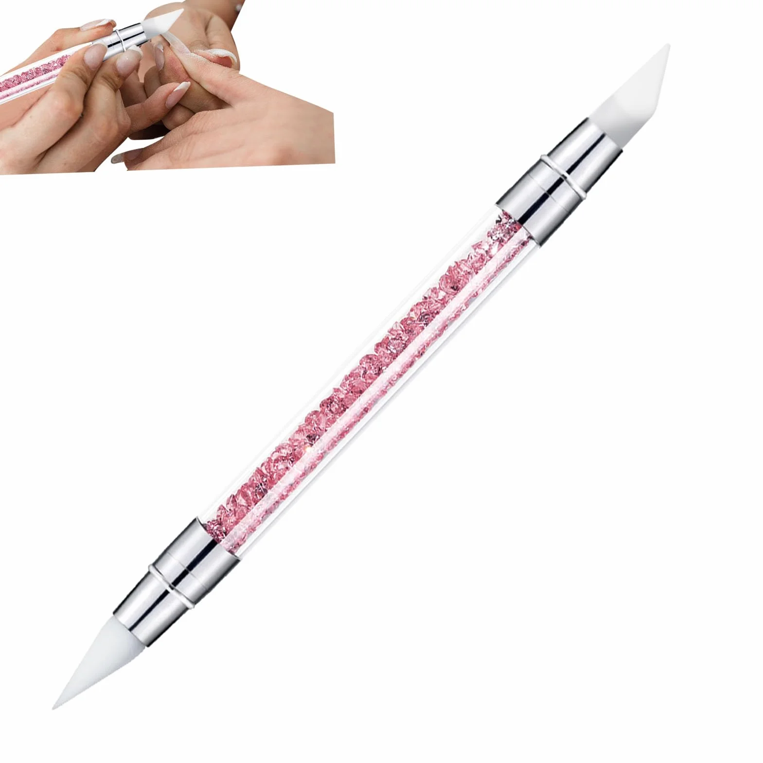 Pennelli In Silicone Per Unghie, Silicone nail arts Sculpture Pen, Pennelli In nail arts Con Due Punte Pennello, Pennelli In nail arts Gel Scultura Penna Per Unghie In Gel Strumenti Per nail arts