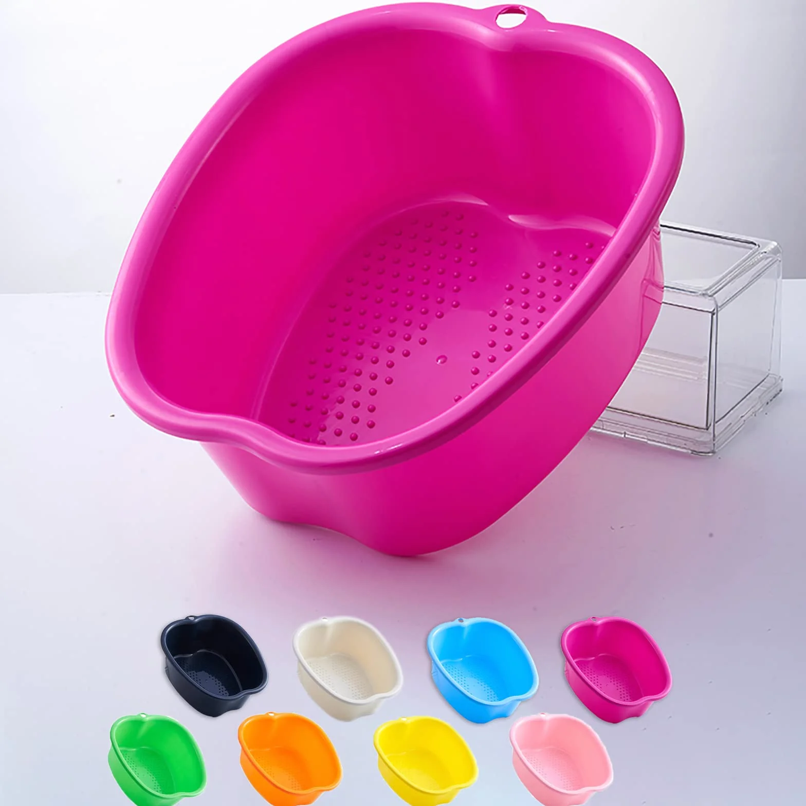 Pediluvio Idromassaggio Grande Plastica Vasca per Pediluvio, Piedi Cura Bagno Spa, per Pedicure Rilassare Disintossicazione e Massaggio, Sbarazzarsi di Calli Cuticole Pelle Morta (Purple)