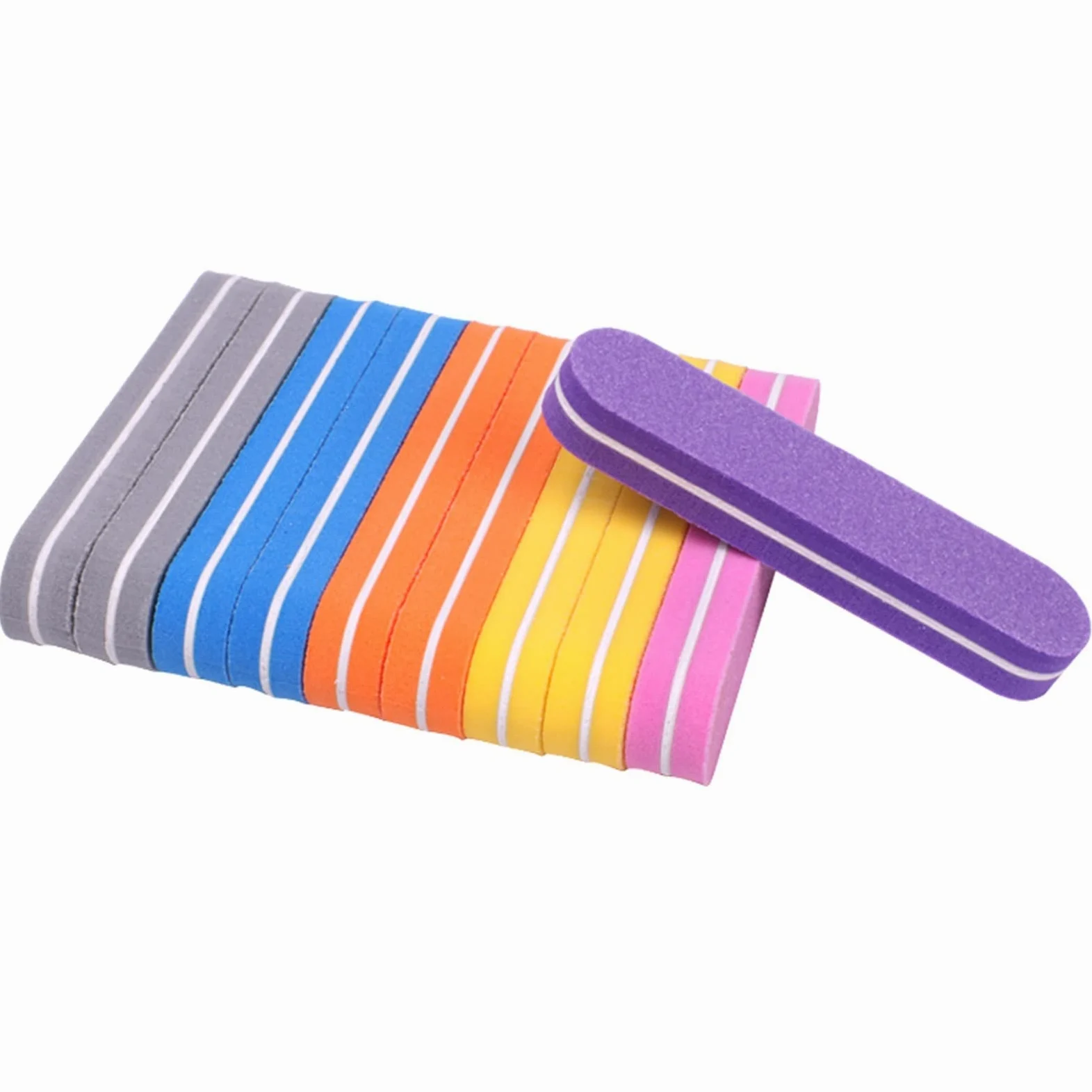 Lima per unghie, buffer per unghie, Mini lima for unghie in spugna di colore misto da 200 pezzi, 100/180(Blauw)