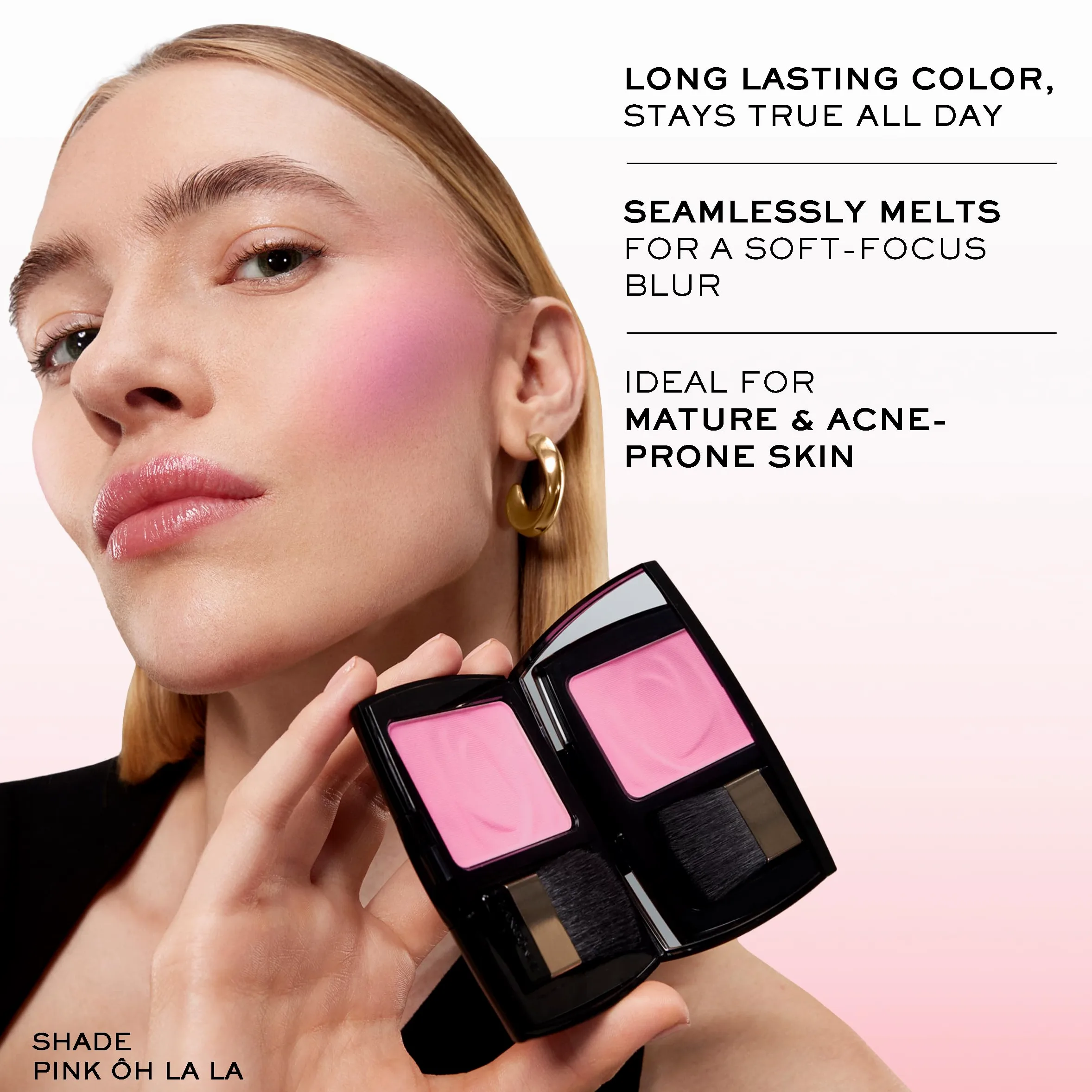 Lancôme Blush Subtil Berry Bisou 1000, fard in polvere, 5,1 g | Blush a lunga durata in rosso delicato per una carnagione fresca, copertura da leggera a media, finitura delicata in totale