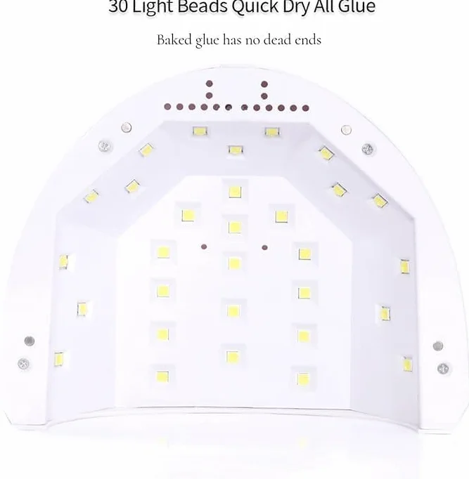SQUADO Lampada UV LED Per Smalto 48W 4 Impostazioni Timer Sensore Automatico Con Supporto Per Telefono