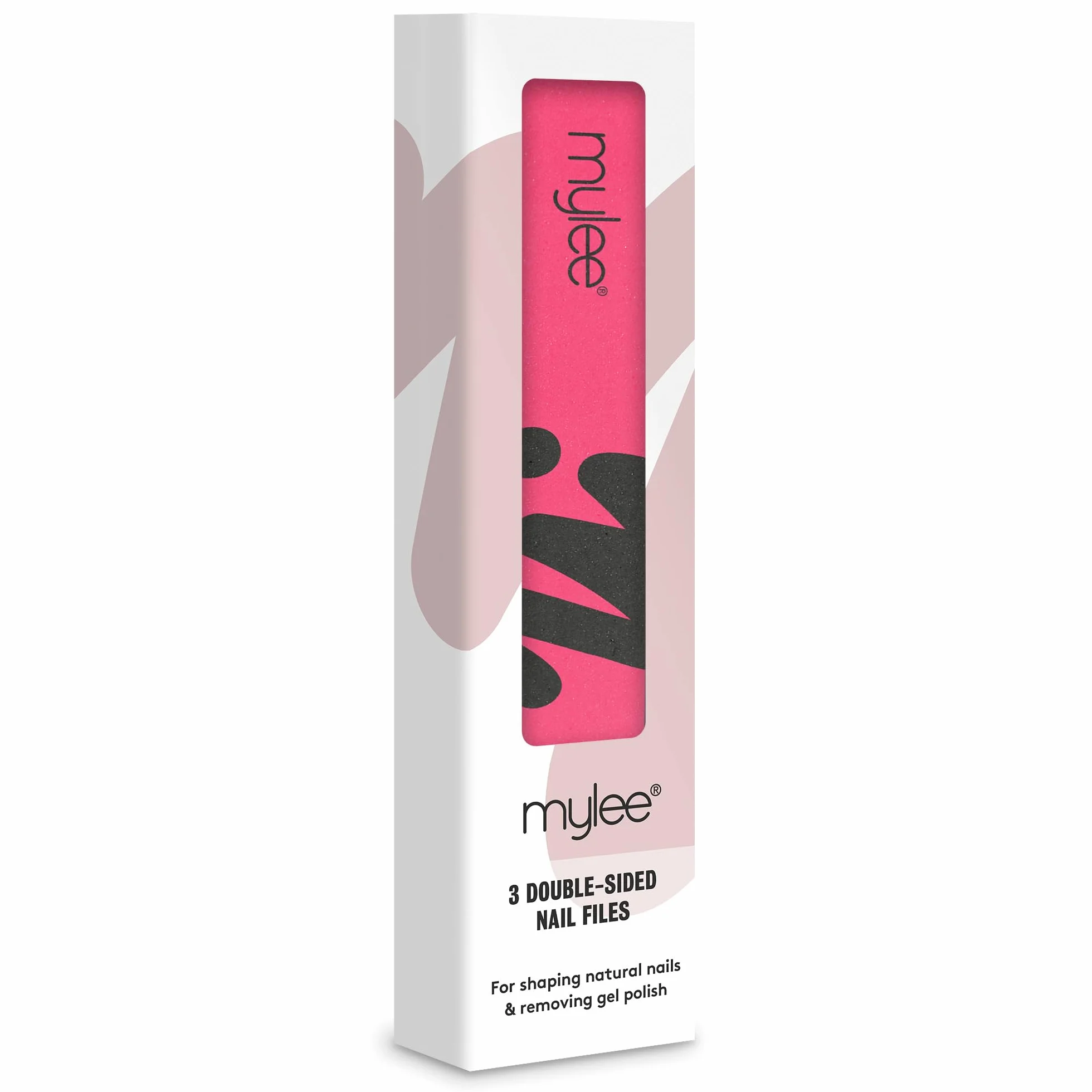 Mylee Lima per unghie doppia (confezione da 3) - Lima professionale per manicure, Modella, sagoma e ripara, Grana 180/240, Adatta per unghie acriliche, naturali e smalto gel semipermanente