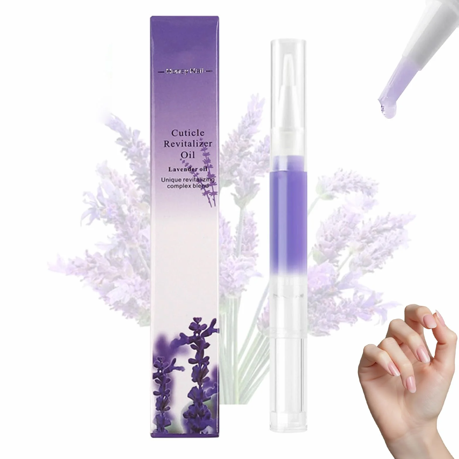1 pz Trattamento cuticole in penna, olio nutriente alla lavanda, applicatore a pennello, previene pellicine e secchezza, per ufficio, viaggi e uso quotidiano, indispensabile per mani curate