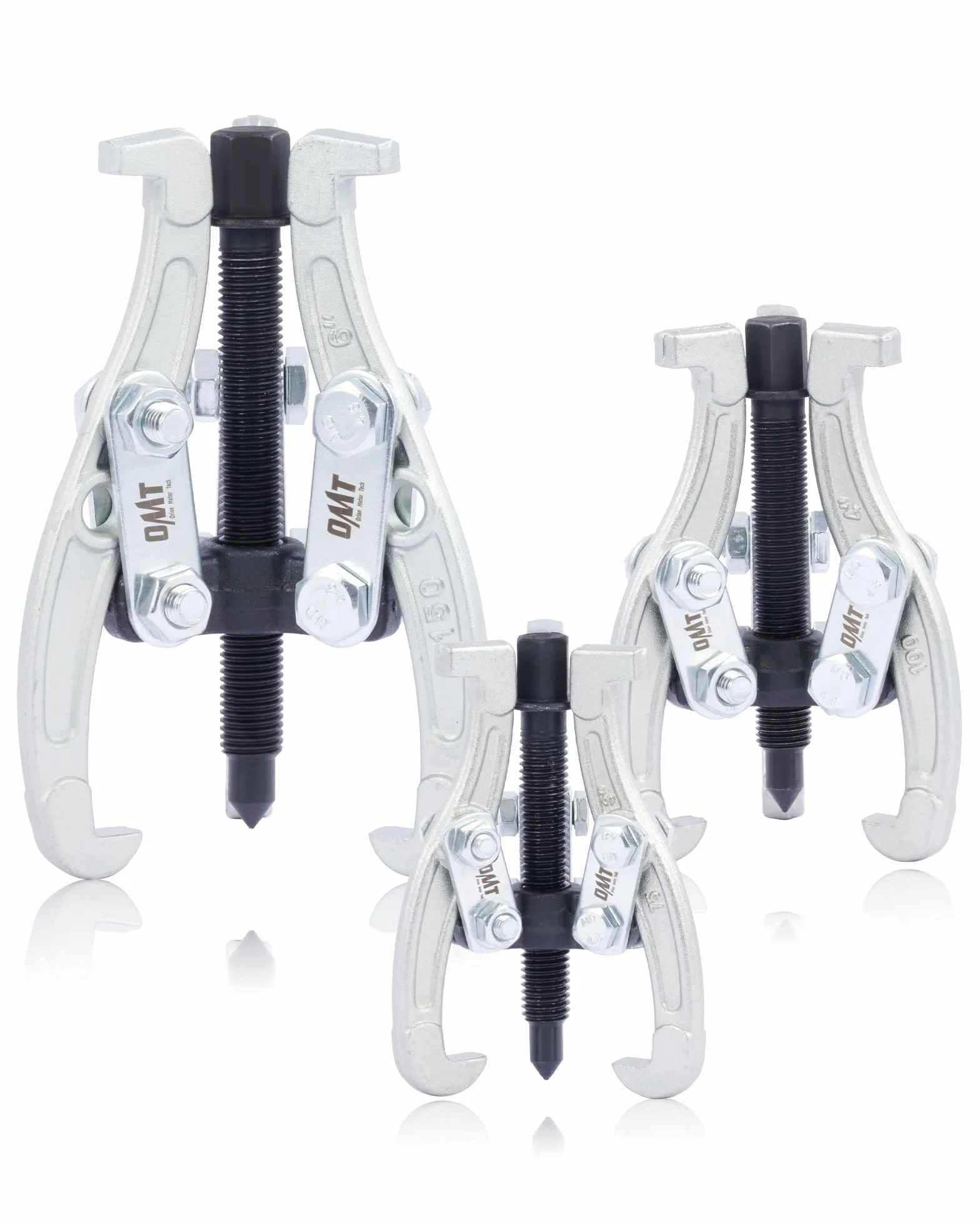 Orion Motor Tech 3 Pezzi Estrattori per Ingranaggi a 3 Ganasce 75/100/150 mm, Estrazione Cuscinetti a 3 Ganasce Reversibili per Rimozione di Pulegge, Cuscinetti per Ingranaggi, Volano