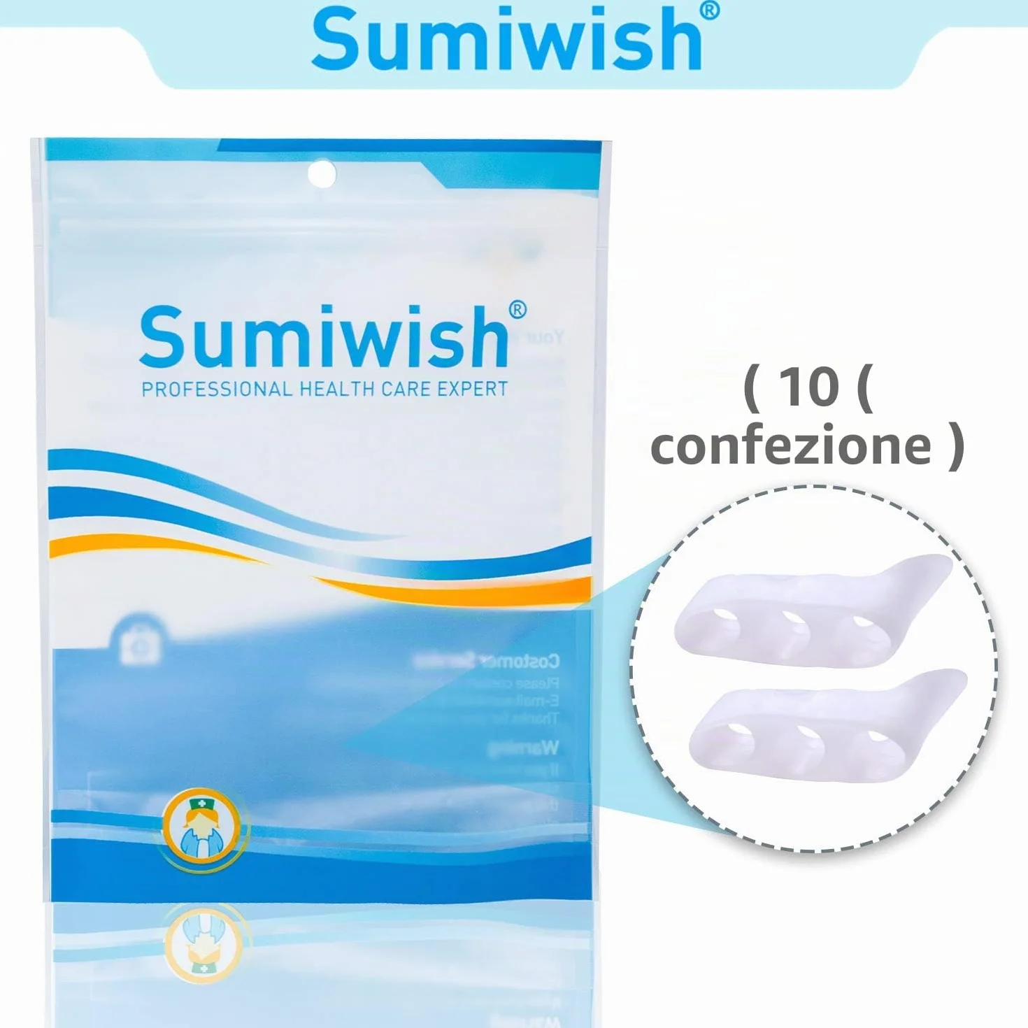 Separatore per il mignolo a gel, cuscinetti per alluce valgo – 5 paia
