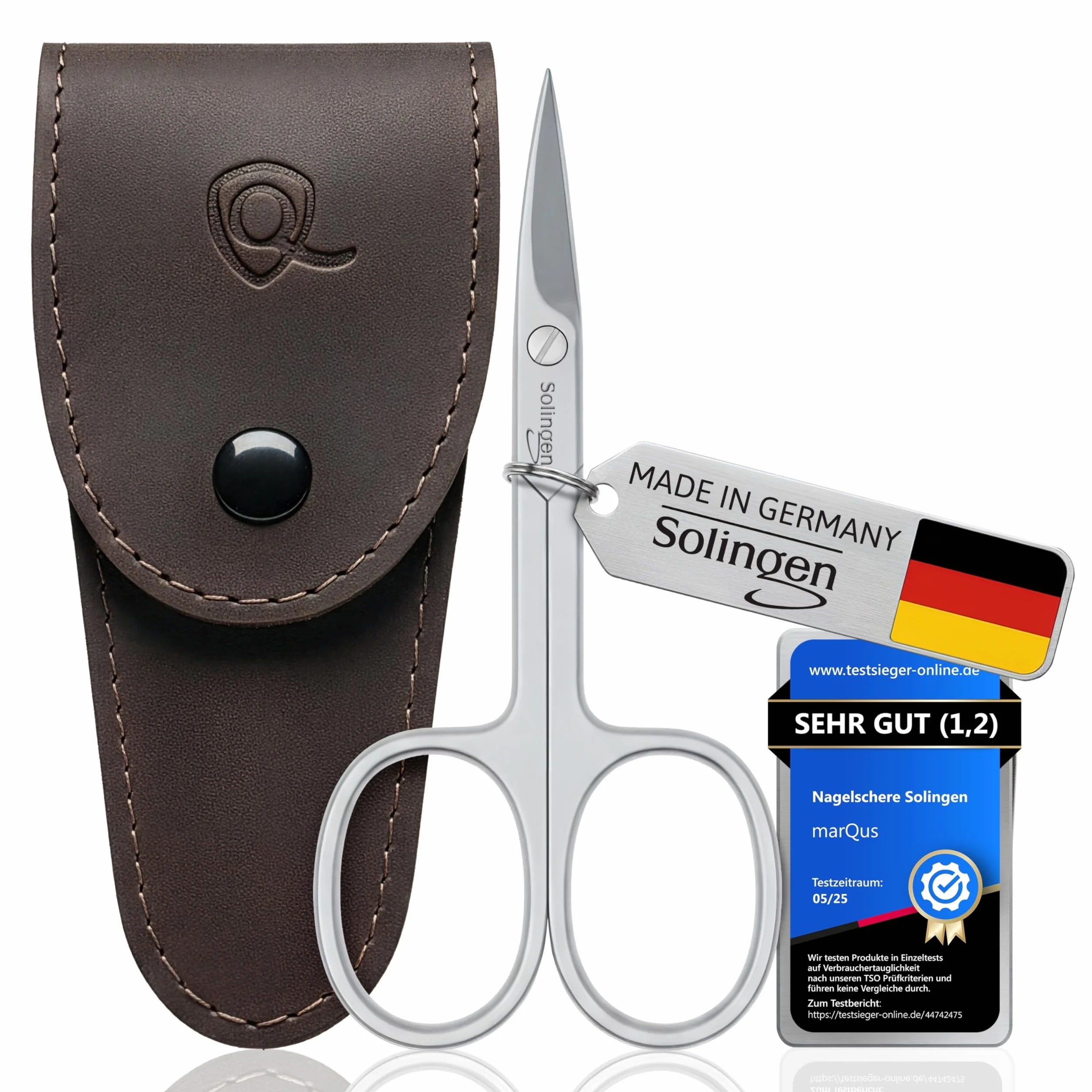 Forbici per unghie Solingen Germania extra affilate taglio curvo custodia mancini