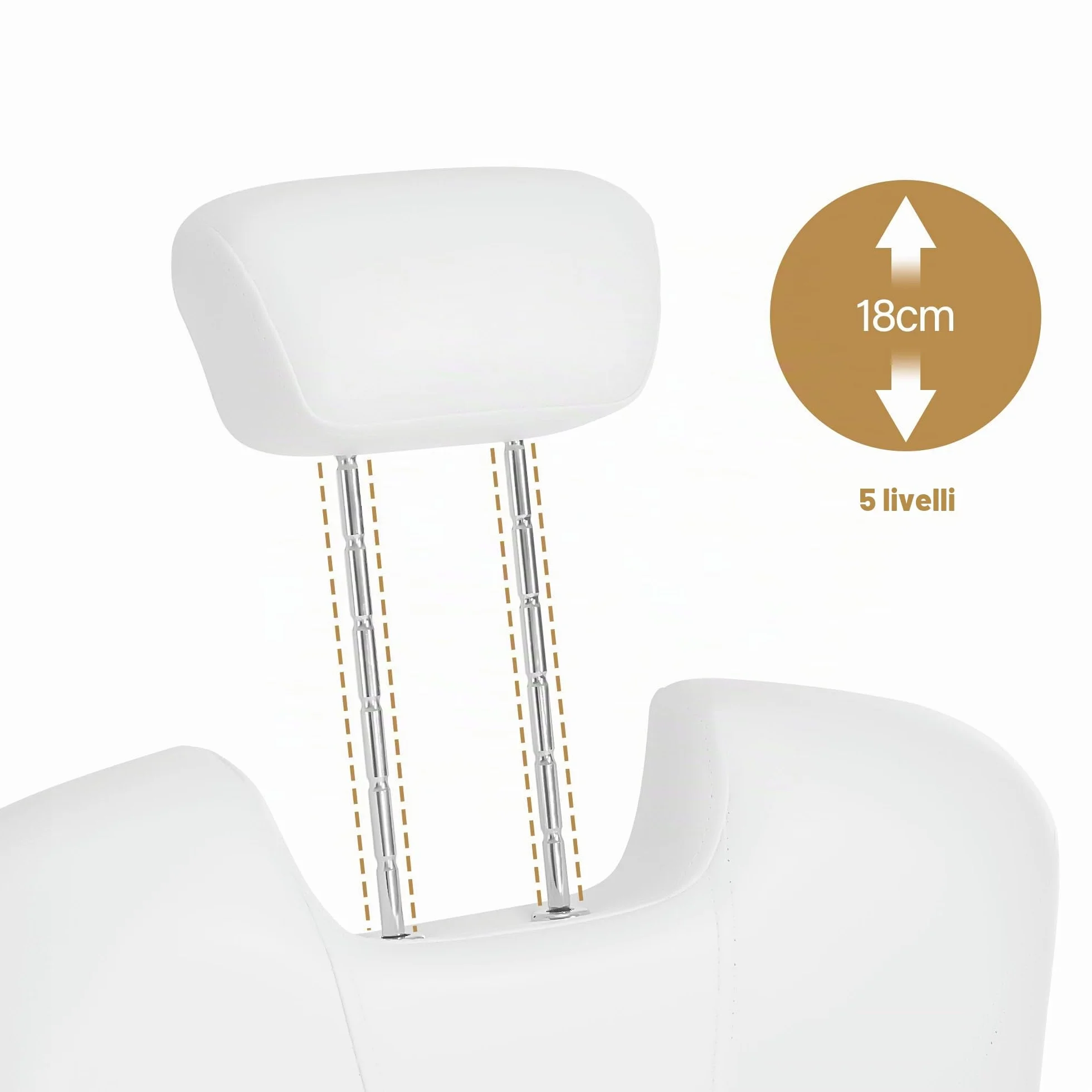 Barberpub Sedia da pedicure con vasca e sgabello, sedia da parrucchiere regolabile e inclinabile, per salone unghie retro F0371 (Oro-Bianco)