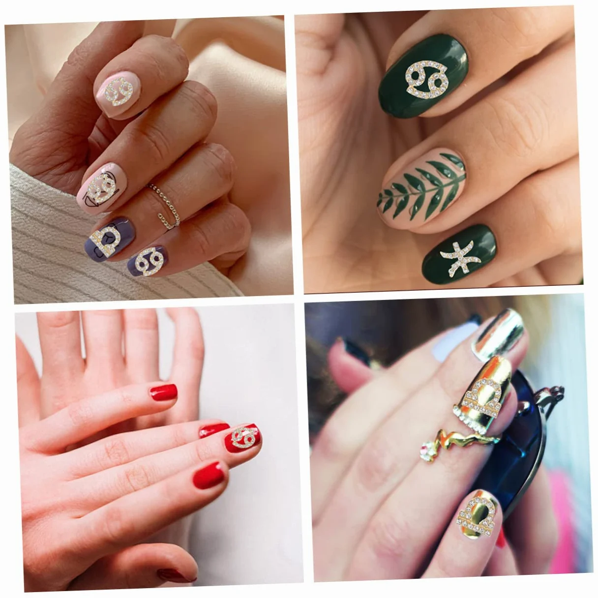 4 Set Charm Per Unghie Con Luccicanti Decorazioni Per Nail Art Design Unico E Creativo Per Unghie Naturali E Adatti Per Manicure Te E Regali Per Amiche Pezzi * 4