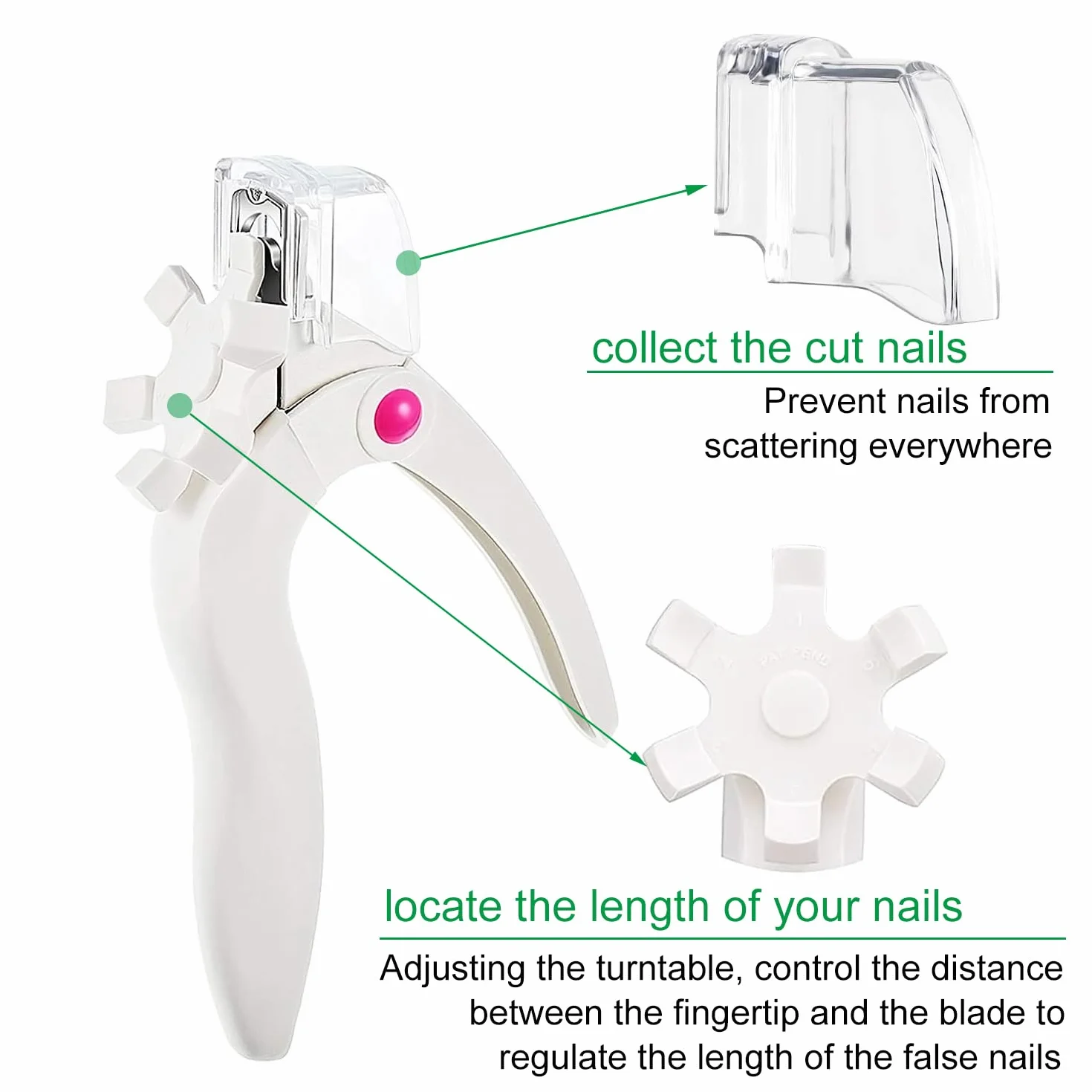 Tagliaunghie Professionale in Acciaio Inossidabile per Unghie Finte in Gel con Lame Removibili