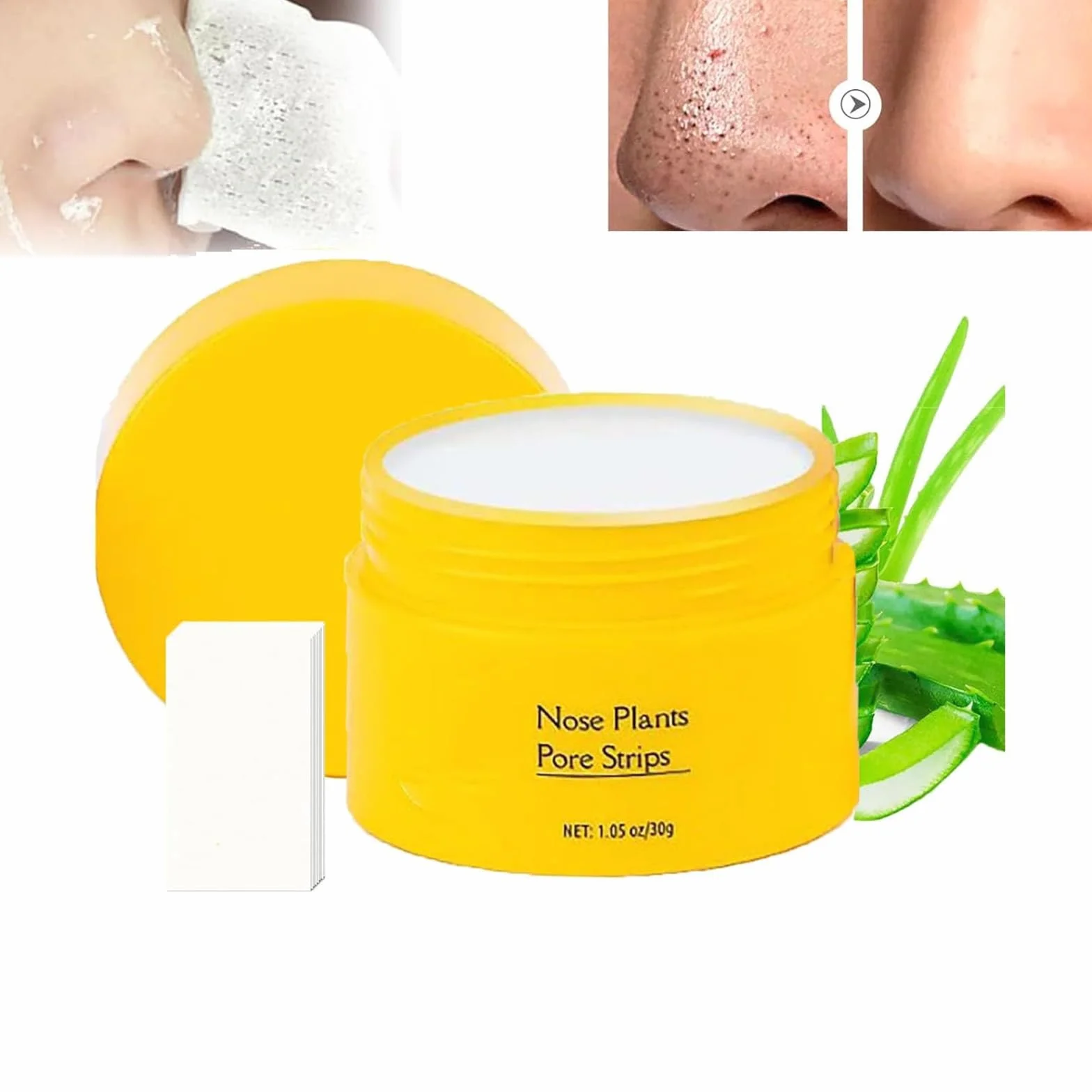 Luelle Pore Strips - Luelle Nose Pore Strips,Luelle Blackhead Remover,Deep Cleansing Pore Strips,Blackhead Mask with 60 PCS Strips,Nose Plants Pore Cleanser Purifying Face Mask for Nose & Face (1Pcs)